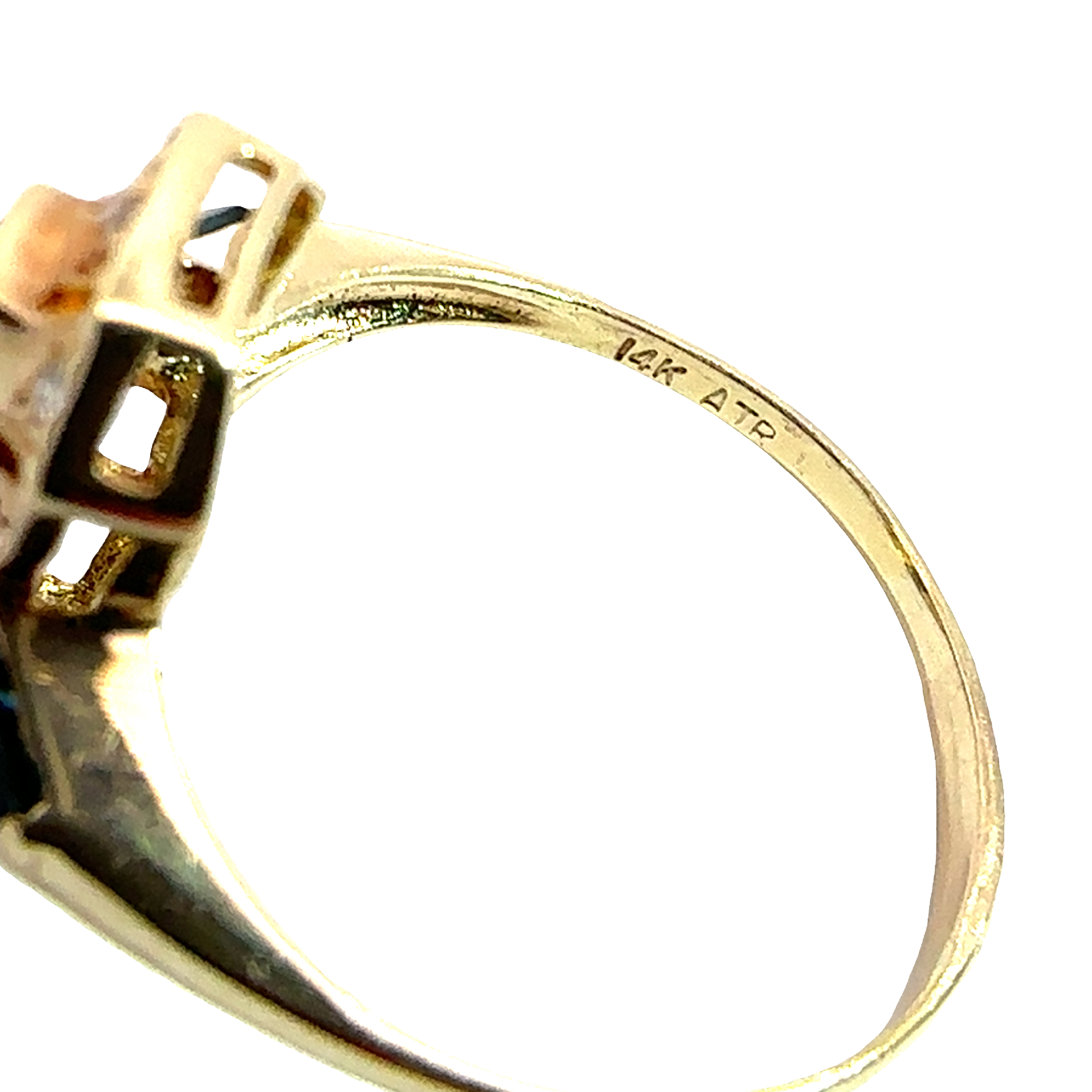 Vintage 14k Yellow Gold 0.52ctw Sapphire and 0.08 Diamond Ring