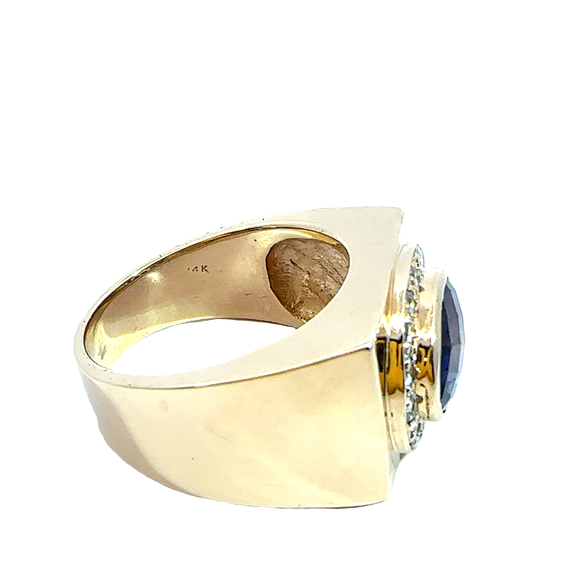 Vintage 14k Yellow Gold 4.75ctw Amethyst and 0.52ctw Diamond Ring