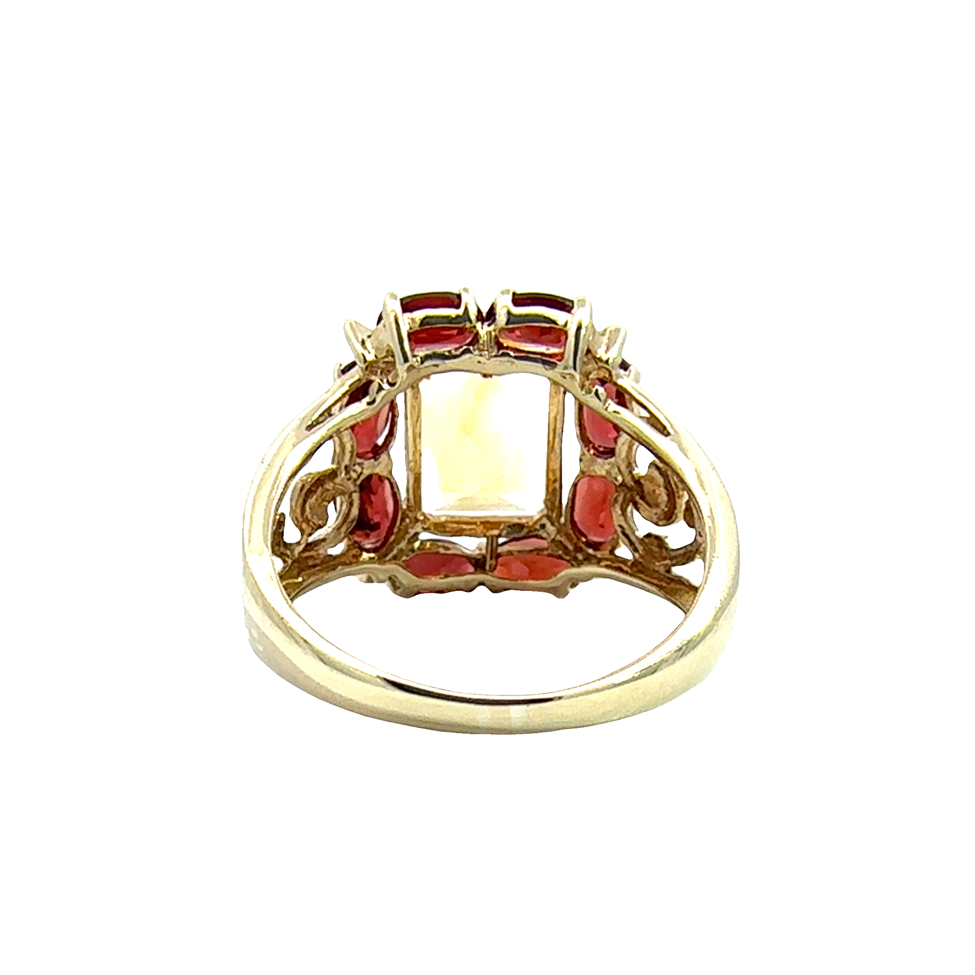 Estate 10k Yellow Gold Citrine and Garnet Ring