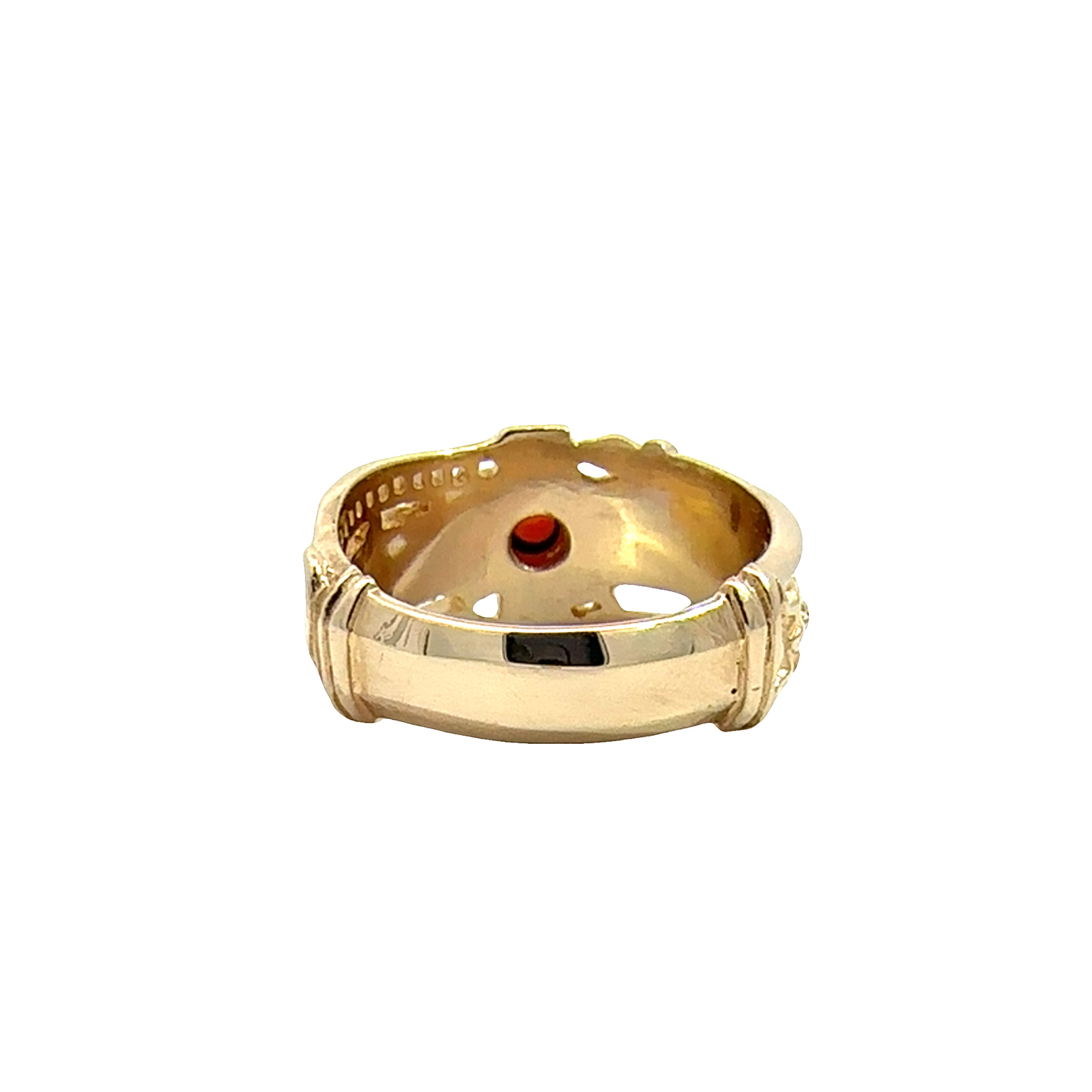 Vintage James Avery 14k Yellow Gold 0.35ctw Cabochon Garnet Luther Ring