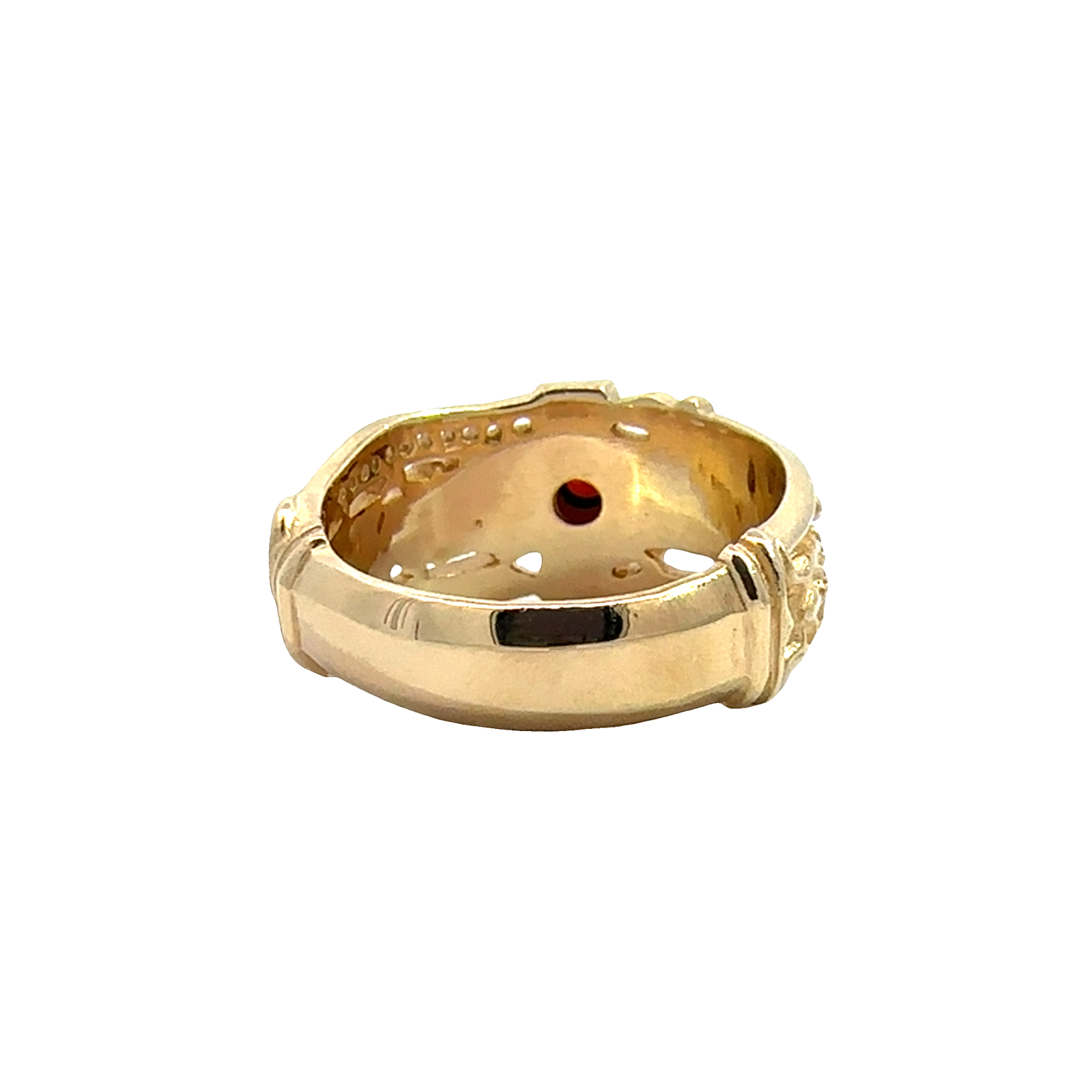 Vintage James Avery 14k Yellow Gold 0.35ctw Cabochon Garnet Luther Ring