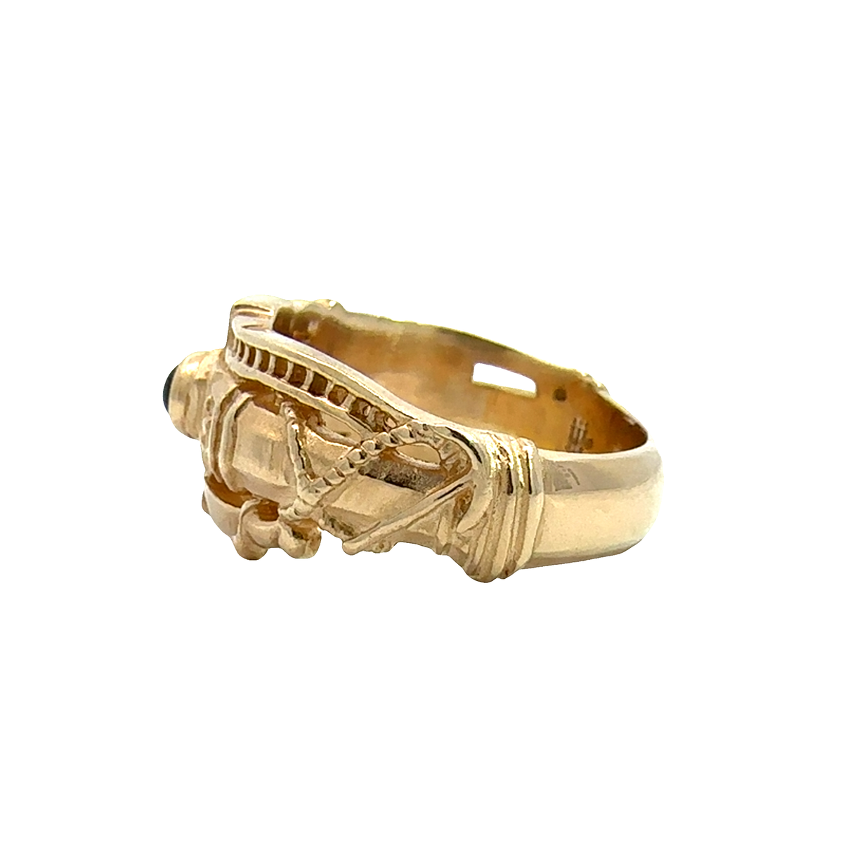 Vintage James Avery 14k Yellow Gold 0.35ctw Cabochon Garnet Luther Ring