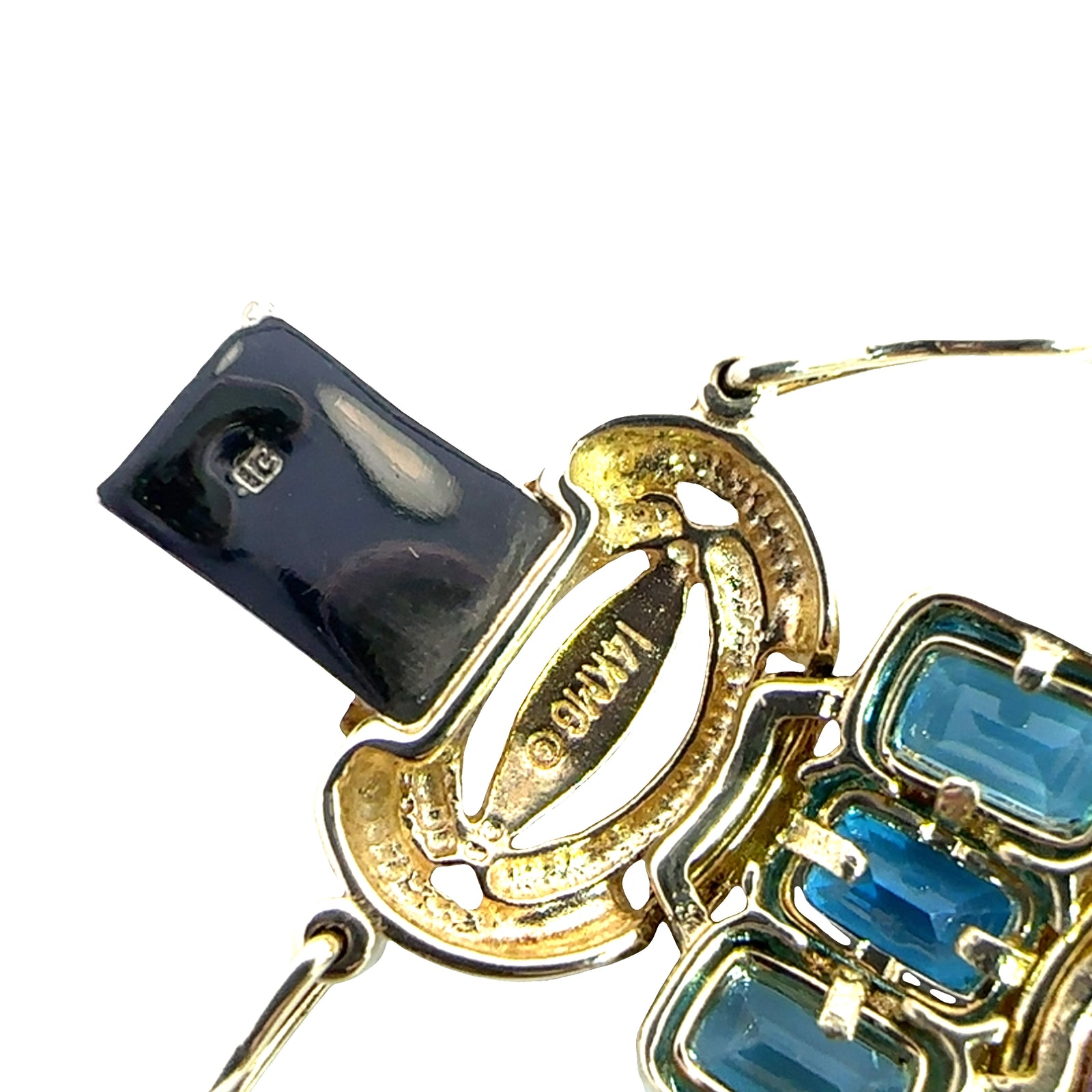 Estate 14k Yellow Gold Bezel Set Amethyst and Topaz Bracelet