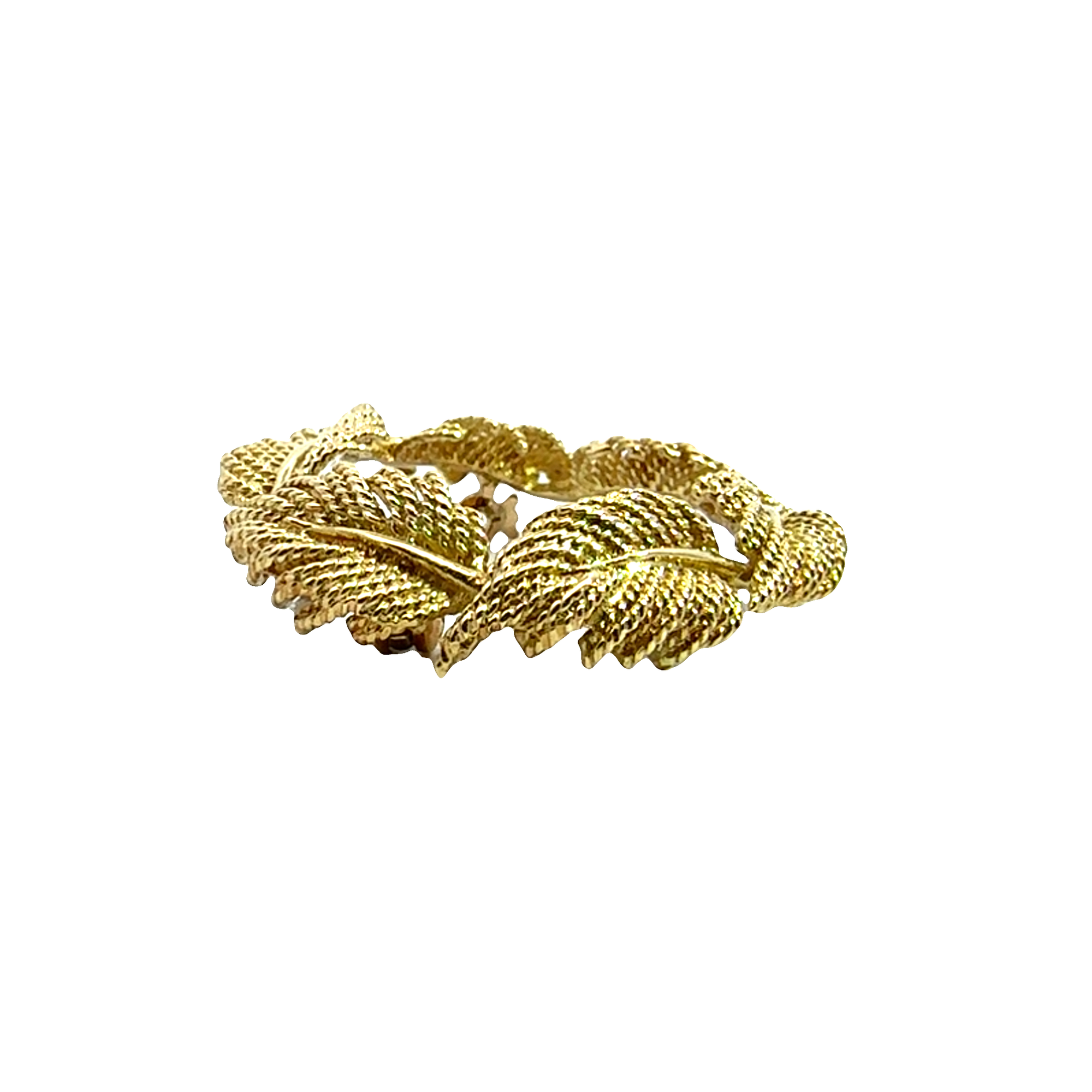 Vintage Tiffany & Co 18k Yellow Gold Leaf Wreath Brooch