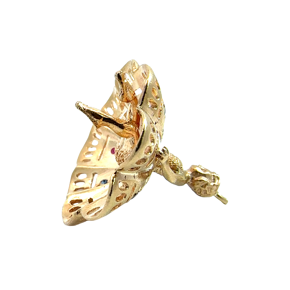 Vintage 14k Yellow Gold Ruby and Sapphire Ballerina Charm