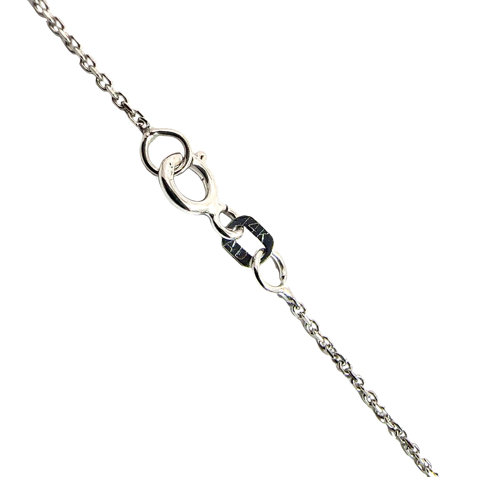 Vintage 18k White Gold 0.35ctw Ruby and 0.27ctw Diamond Pendant on 14k White Gold Chain