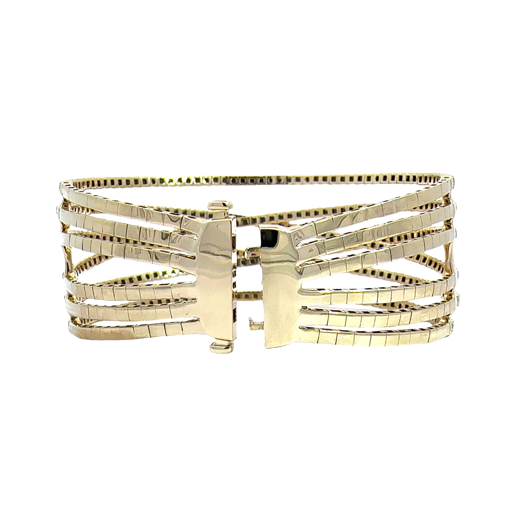 14k Yellow Gold 7.96ctw Diamond Flex Bangle Bracelet