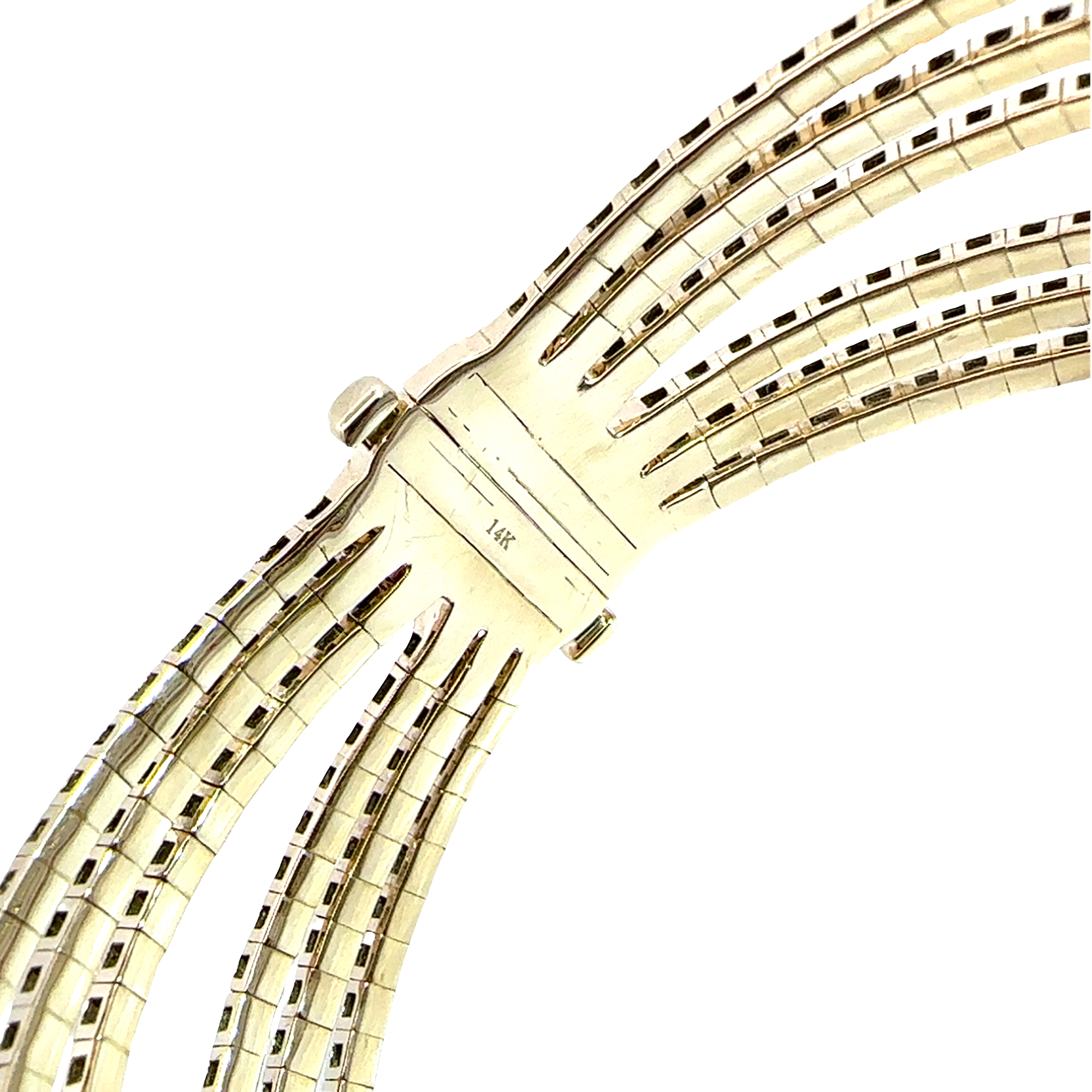 14k Yellow Gold 7.96ctw Diamond Flex Bangle Bracelet
