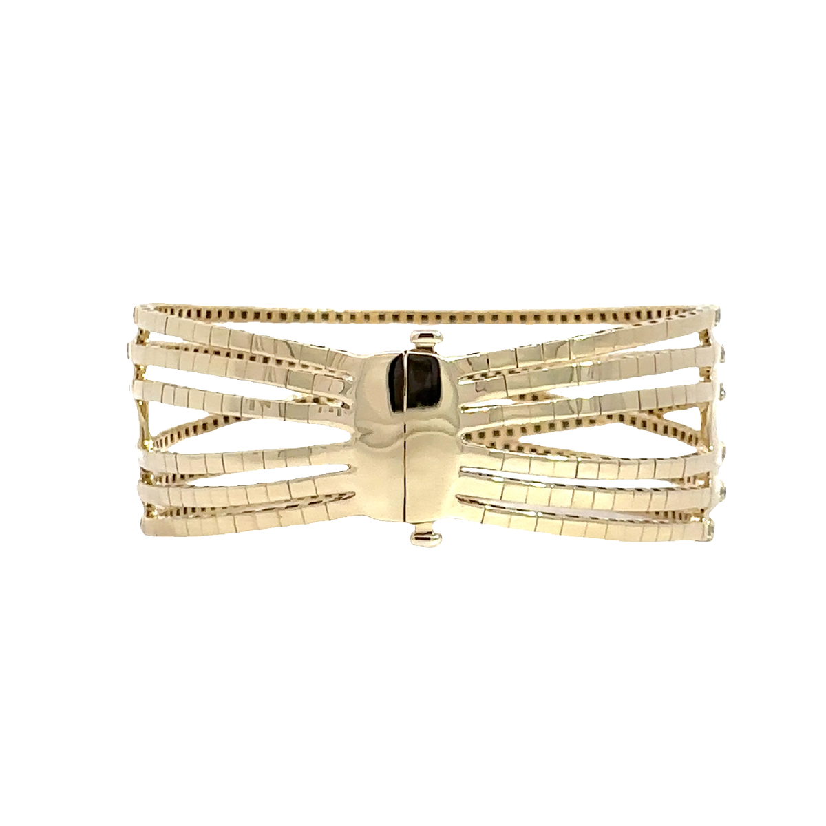 The Jewel Box 14k Yellow Gold 7.96ctw Diamond Flex Bangle Bracelet