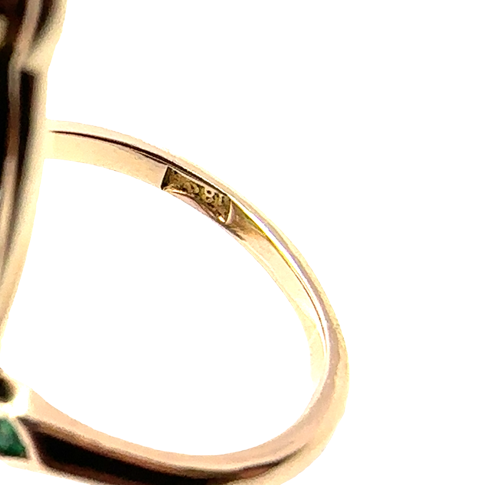 Vintage Art Deco 18k Yellow Gold 0.35ctw Emerald and 0.28ctw Diamond Ring