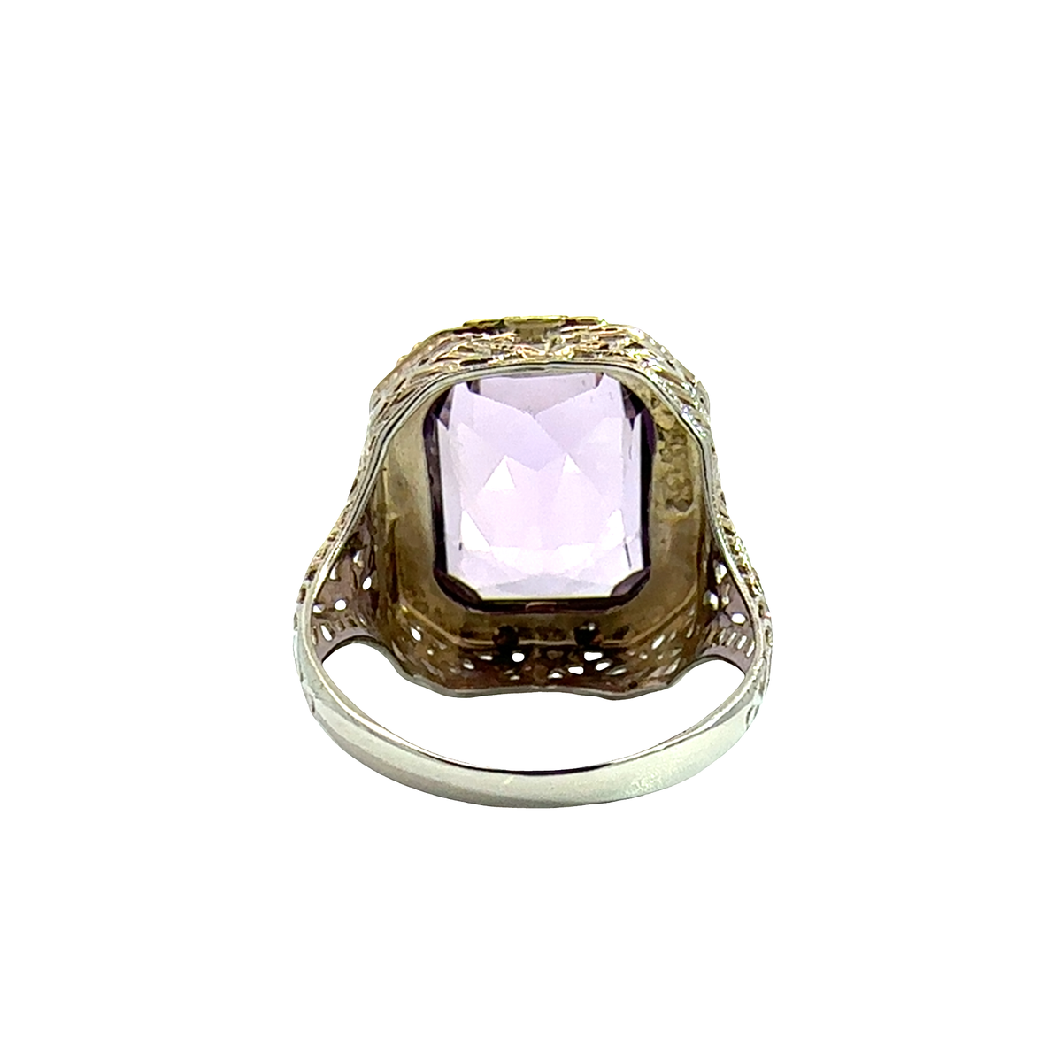 Vintage Art Deco 14k Multi-Tone Gold 8.45ctw Filigree Ring