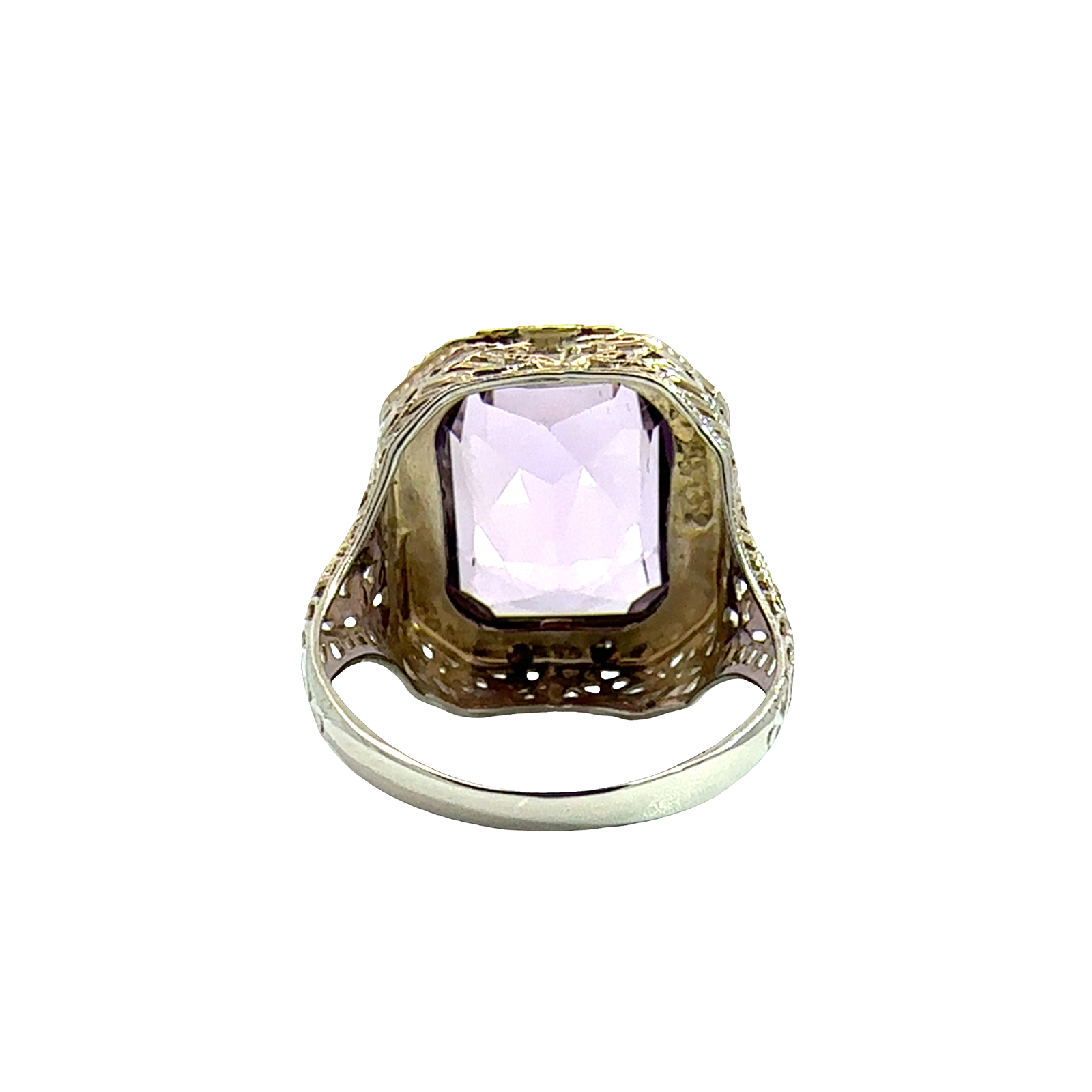 Vintage Art Deco 14k Multi-Tone Gold 8.45ctw Filigree Ring