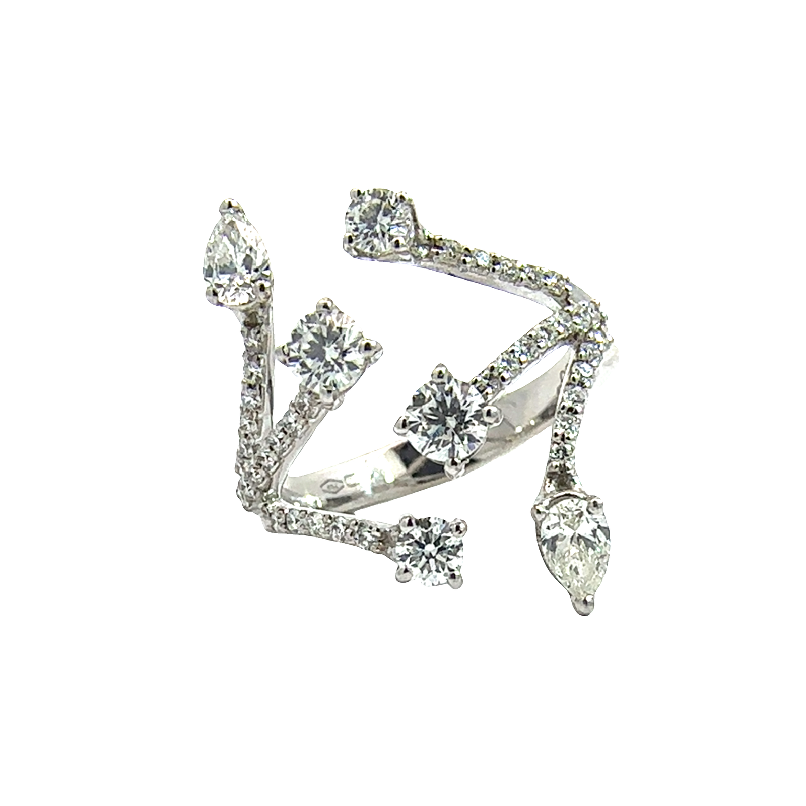 Estate Leo Pizzo 18k White Gold 1.24ctw Diamond Ring