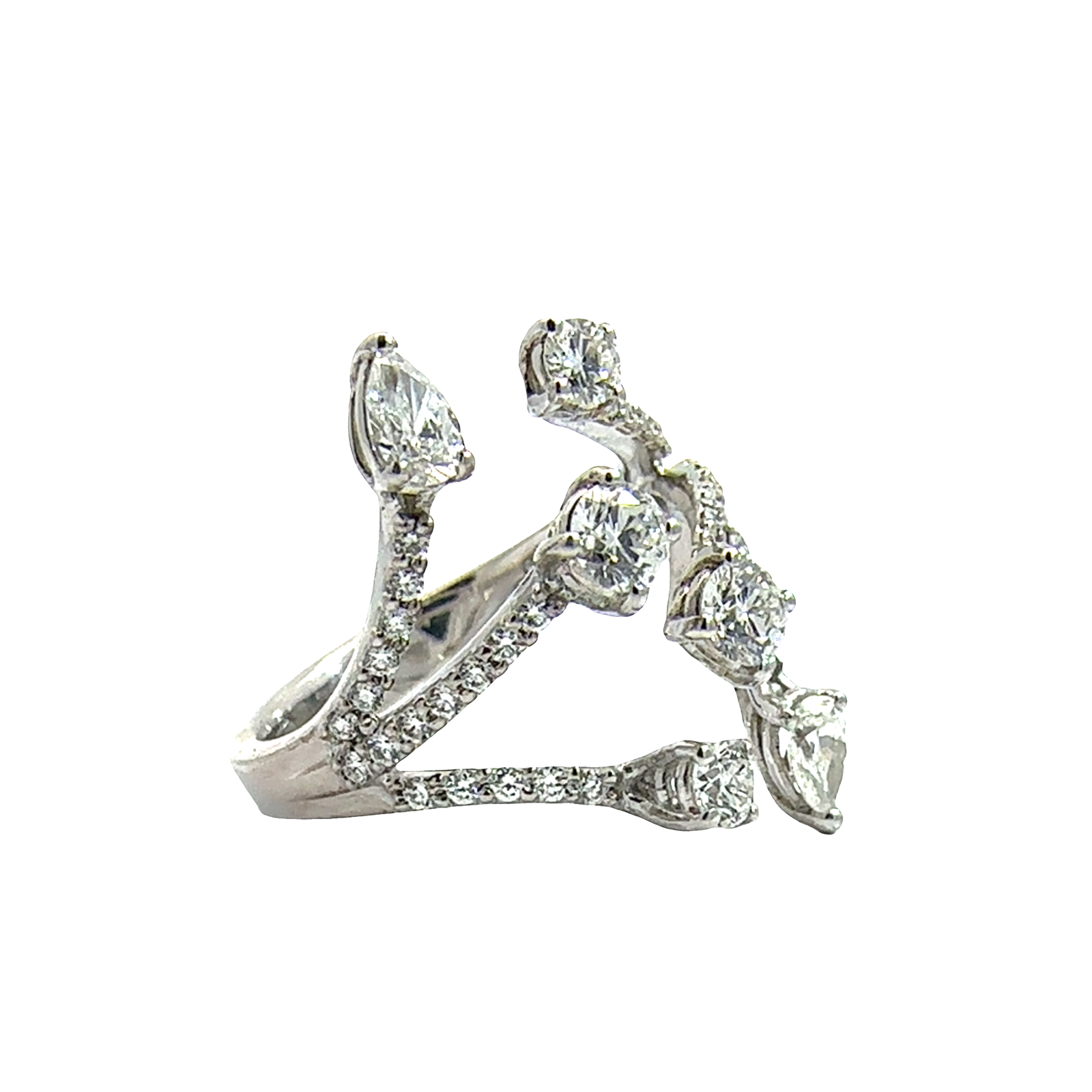 Estate Leo Pizzo 18k White Gold 1.24ctw Diamond Ring