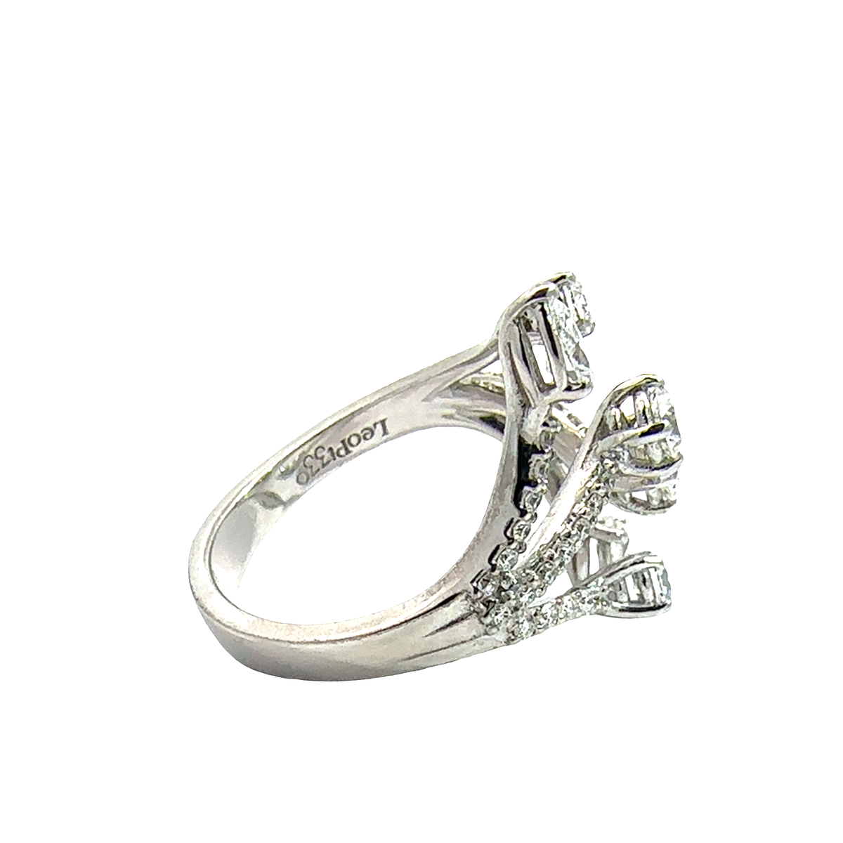 Estate Leo Pizzo 18k White Gold 1.24ctw Diamond Ring
