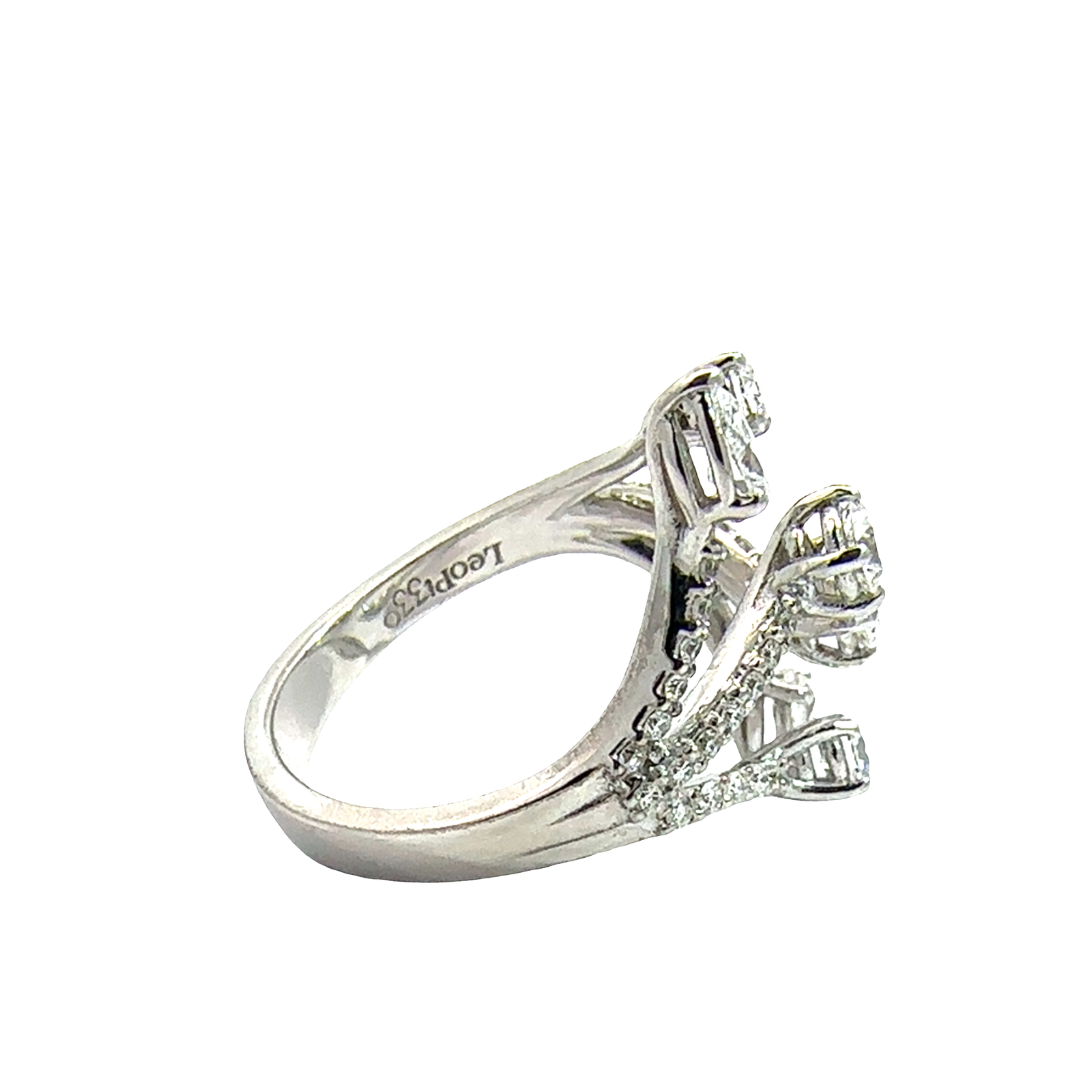 Estate Leo Pizzo 18k White Gold 1.24ctw Diamond Ring