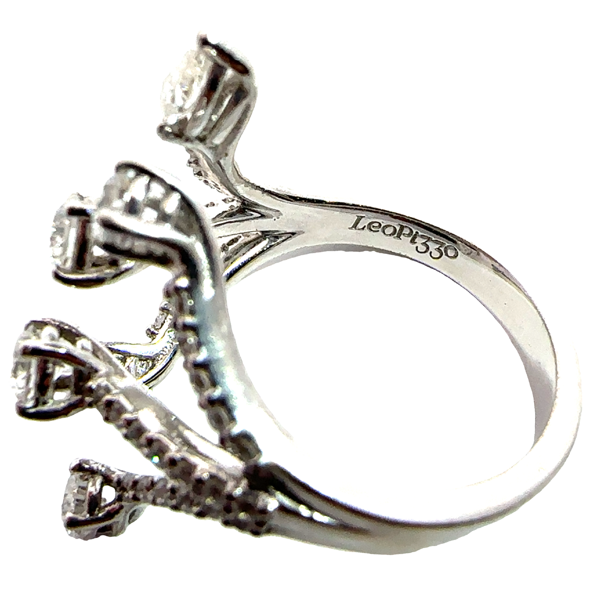 Estate Leo Pizzo 18k White Gold 1.24ctw Diamond Ring