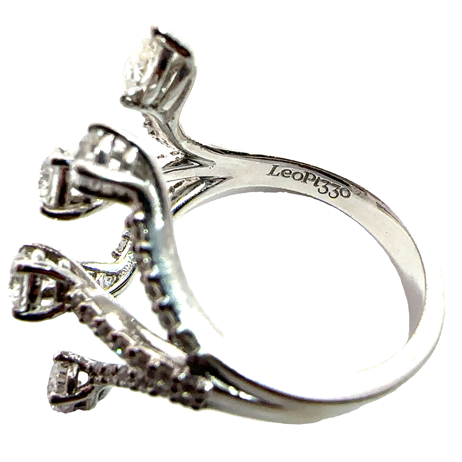 Estate Leo Pizzo 18k White Gold 1.24ctw Diamond Ring