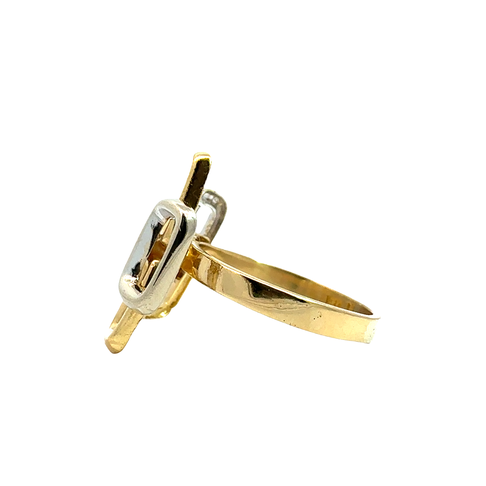 Vintage 18k Multi-Tone Gold Geometric Cocktail Ring