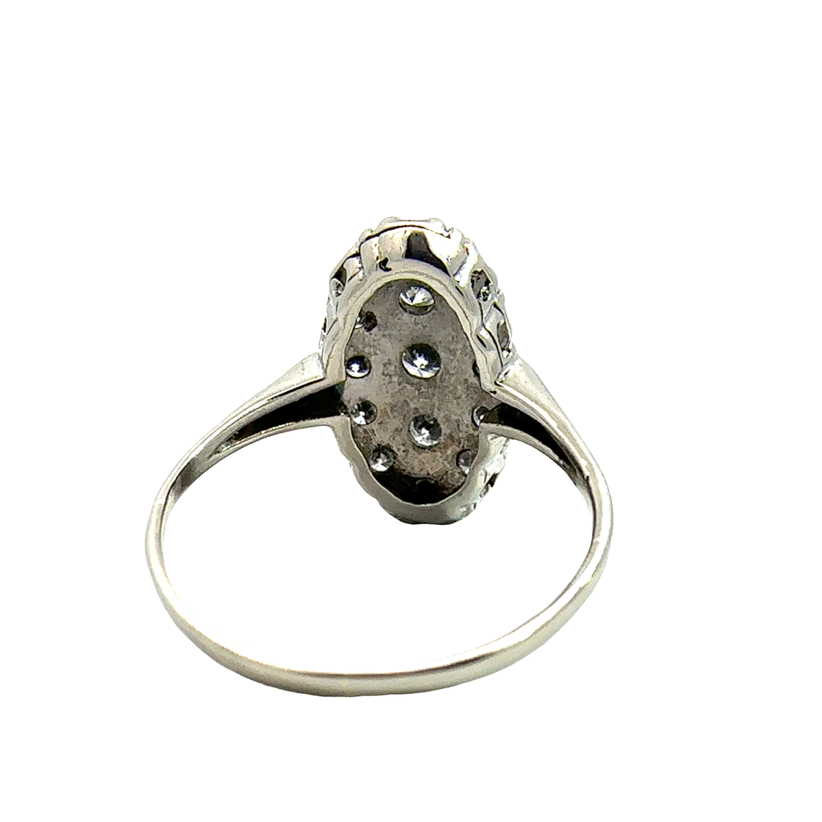 Vintage 14k White Gold 0.78ctw Diamond Cluster Princess Ring