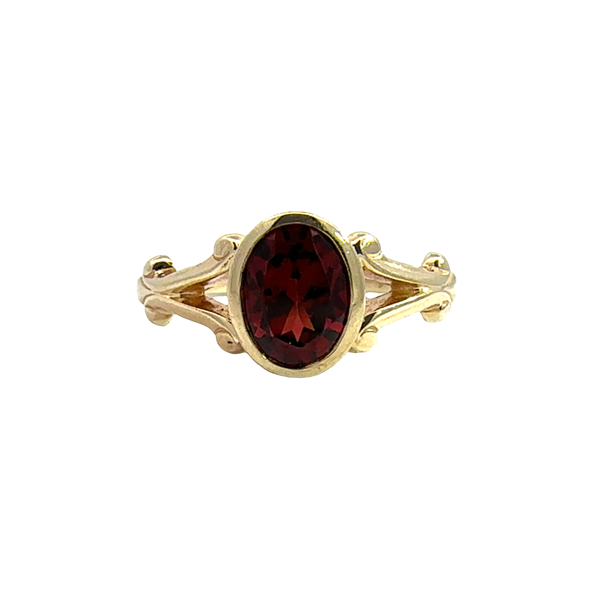 Vintage 14k Yellow Gold 1.50ctw Oval Garnet Ring