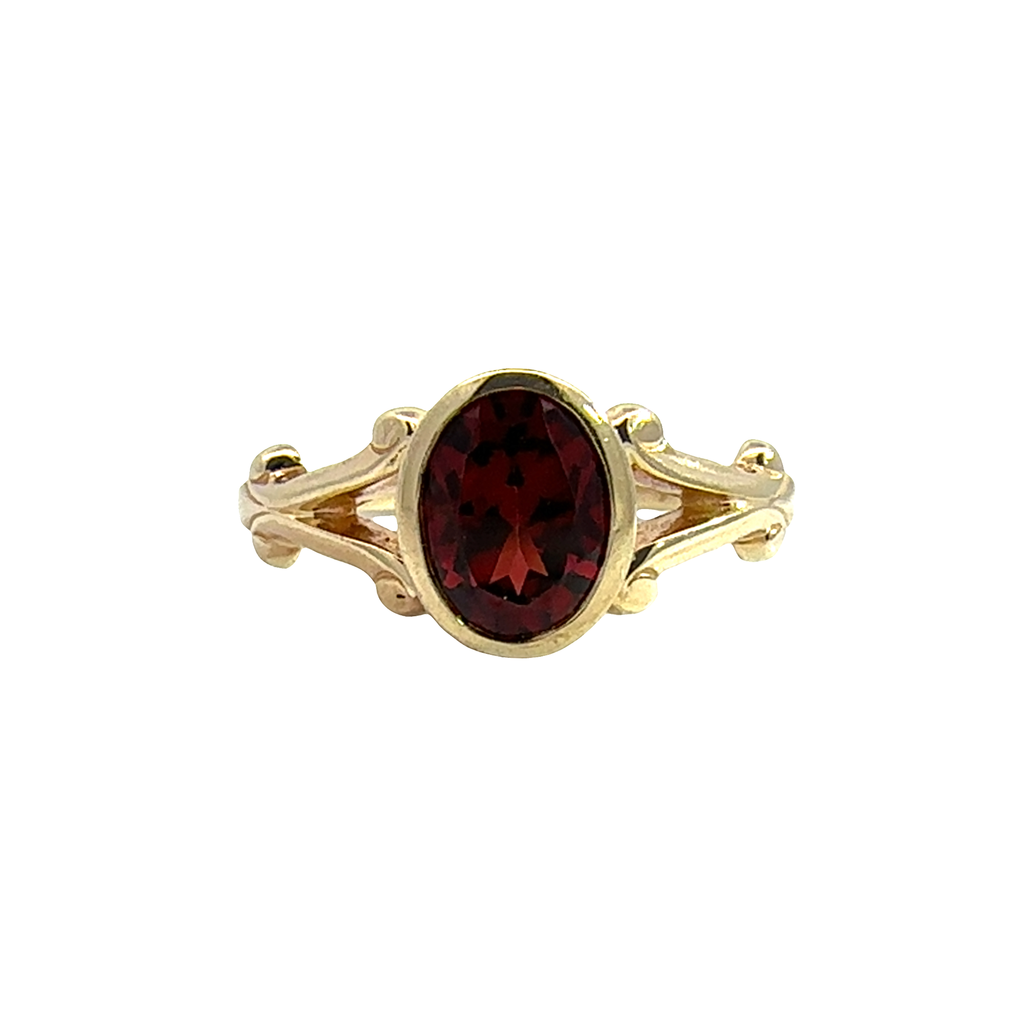 Vintage 14k Yellow Gold 1.50ctw Oval Garnet Ring