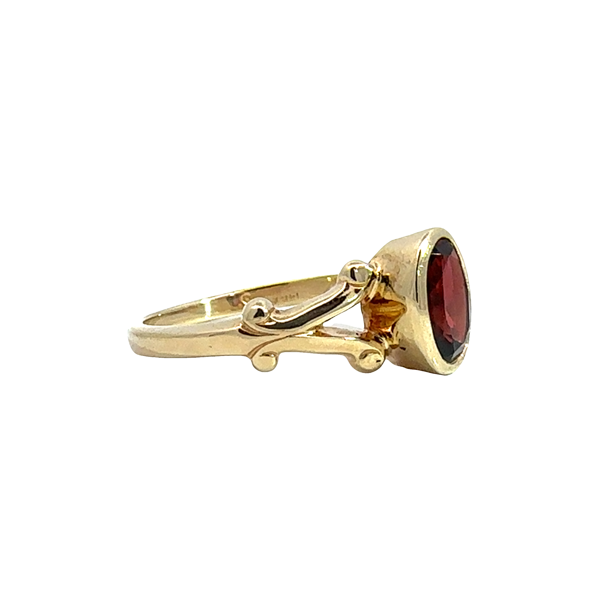 Vintage 14k Yellow Gold 1.50ctw Oval Garnet Ring