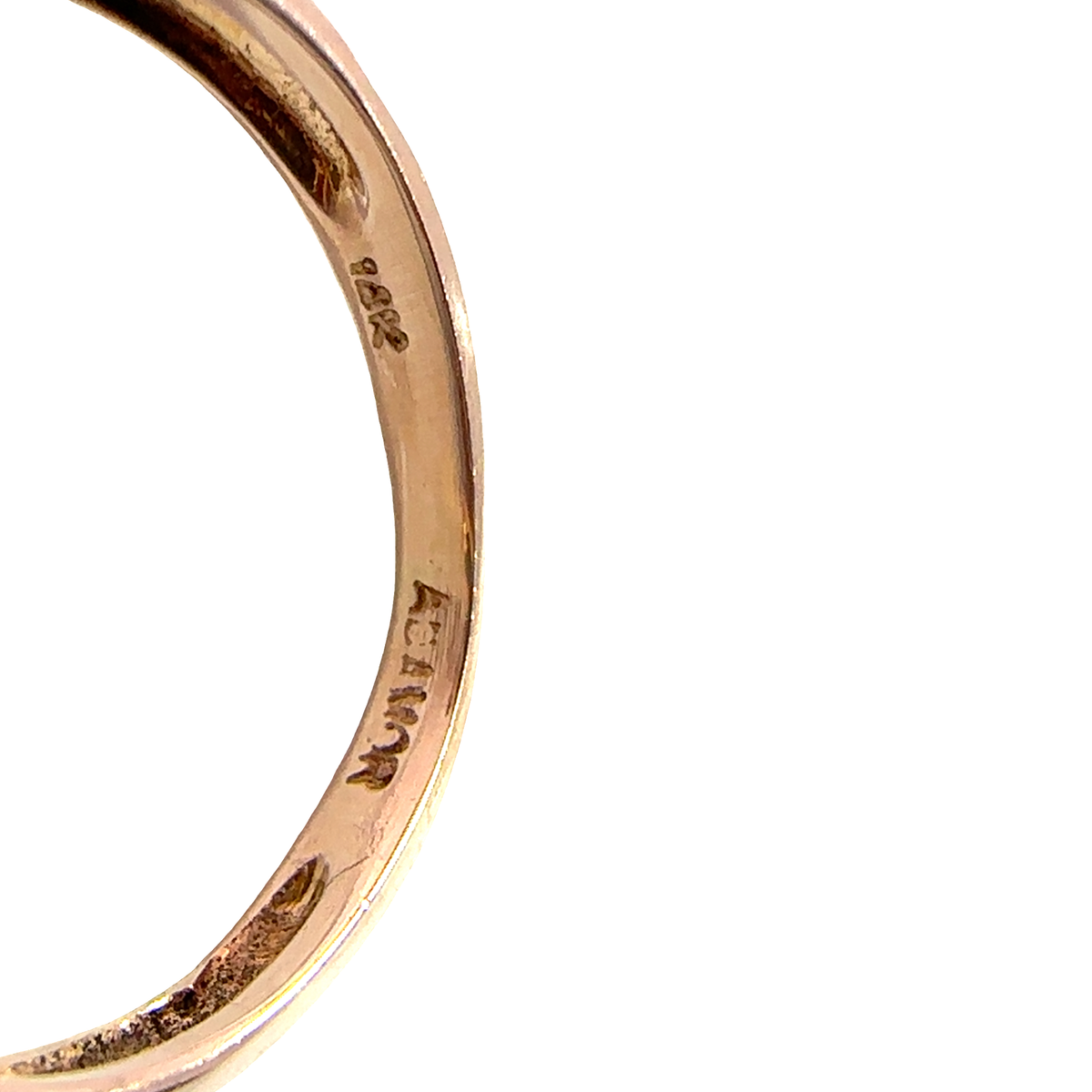 Estate 14k Rose Gold Pear Shaped Yellow Sapphire, Blue Sapphire, Ruby, and Diamond Ring