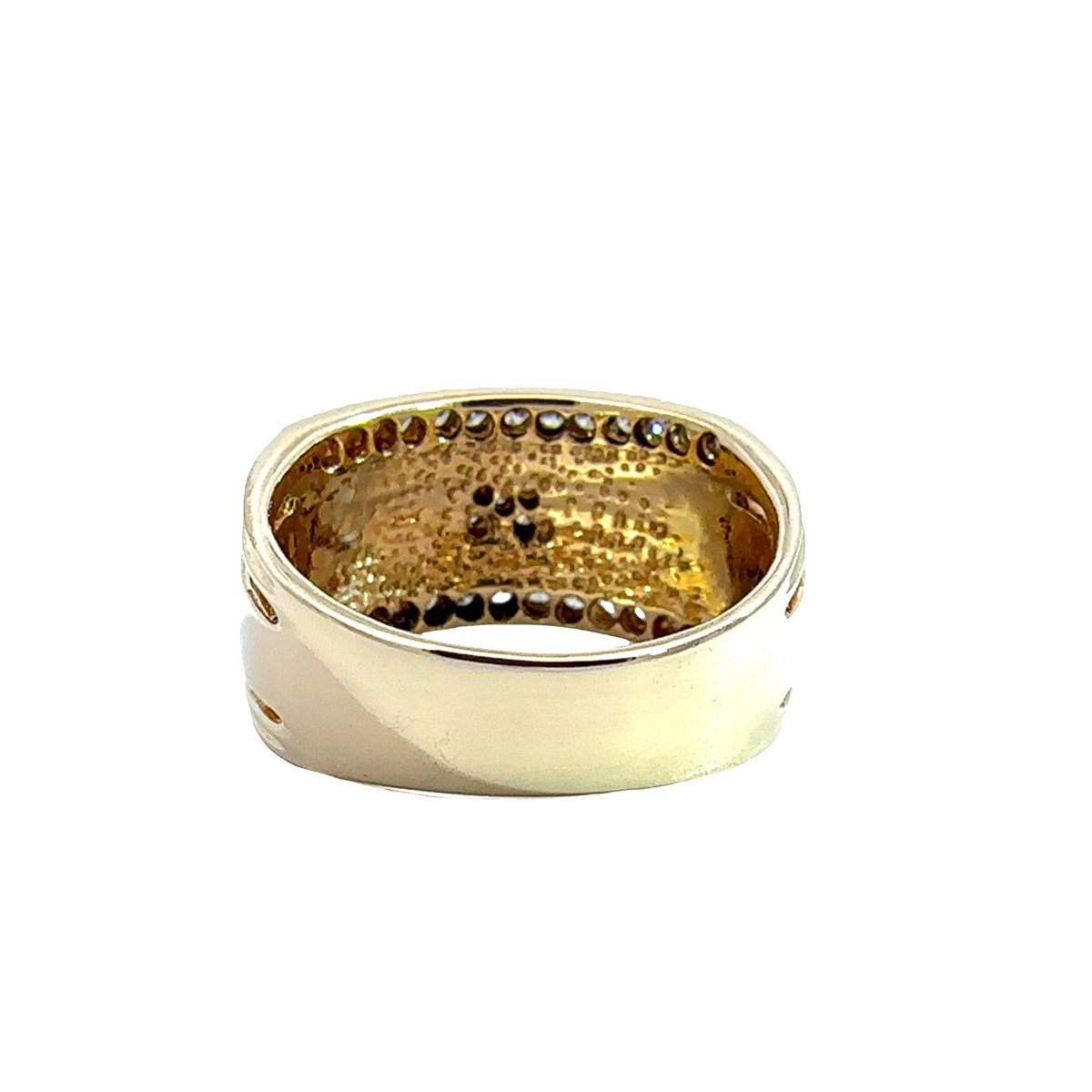 Vintage 14k Yellow Gold 0.31ctw Diamond Green Enamel Band