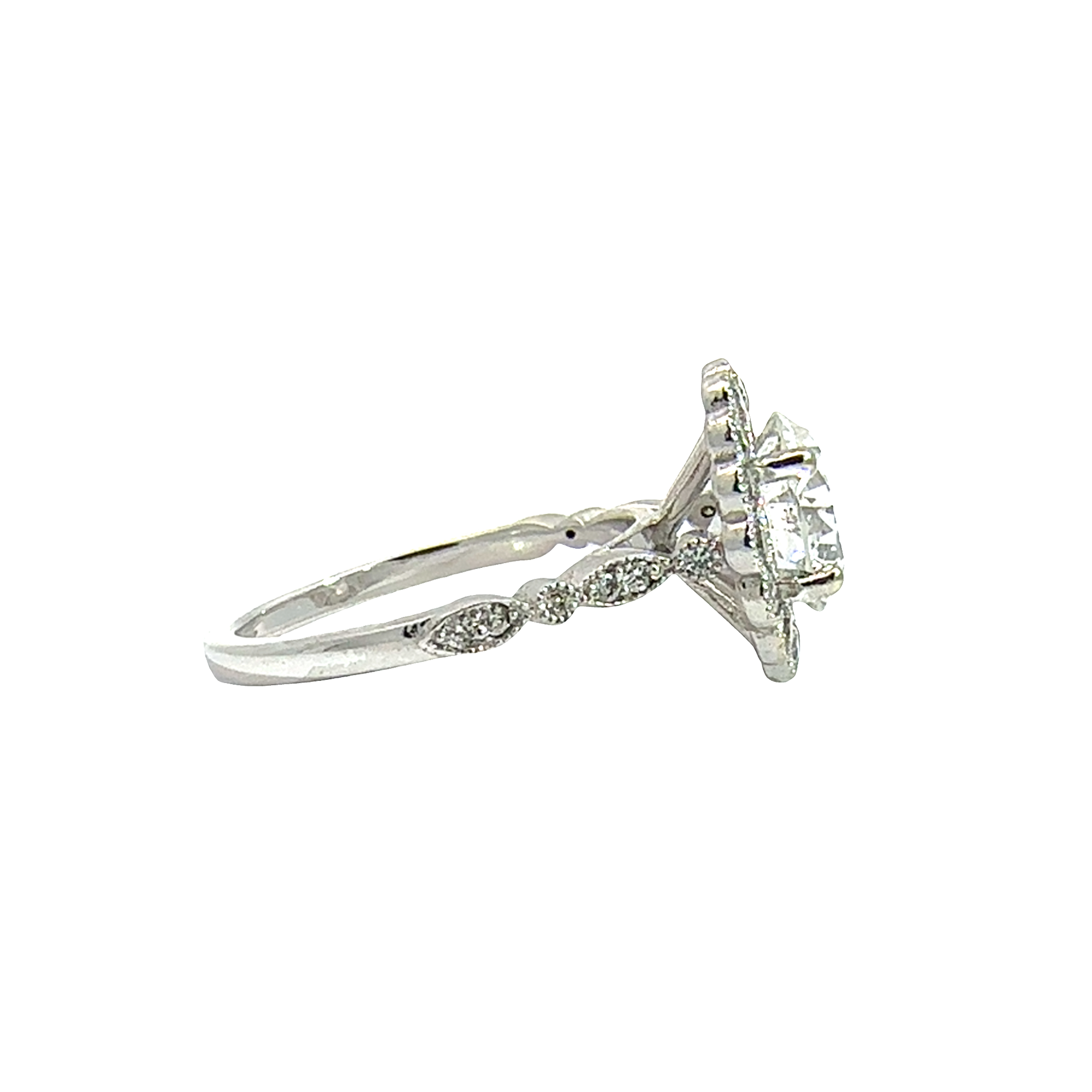 Vintage 14k White Gold 2.32ctw Round Brilliant Diamond Engagement Ring