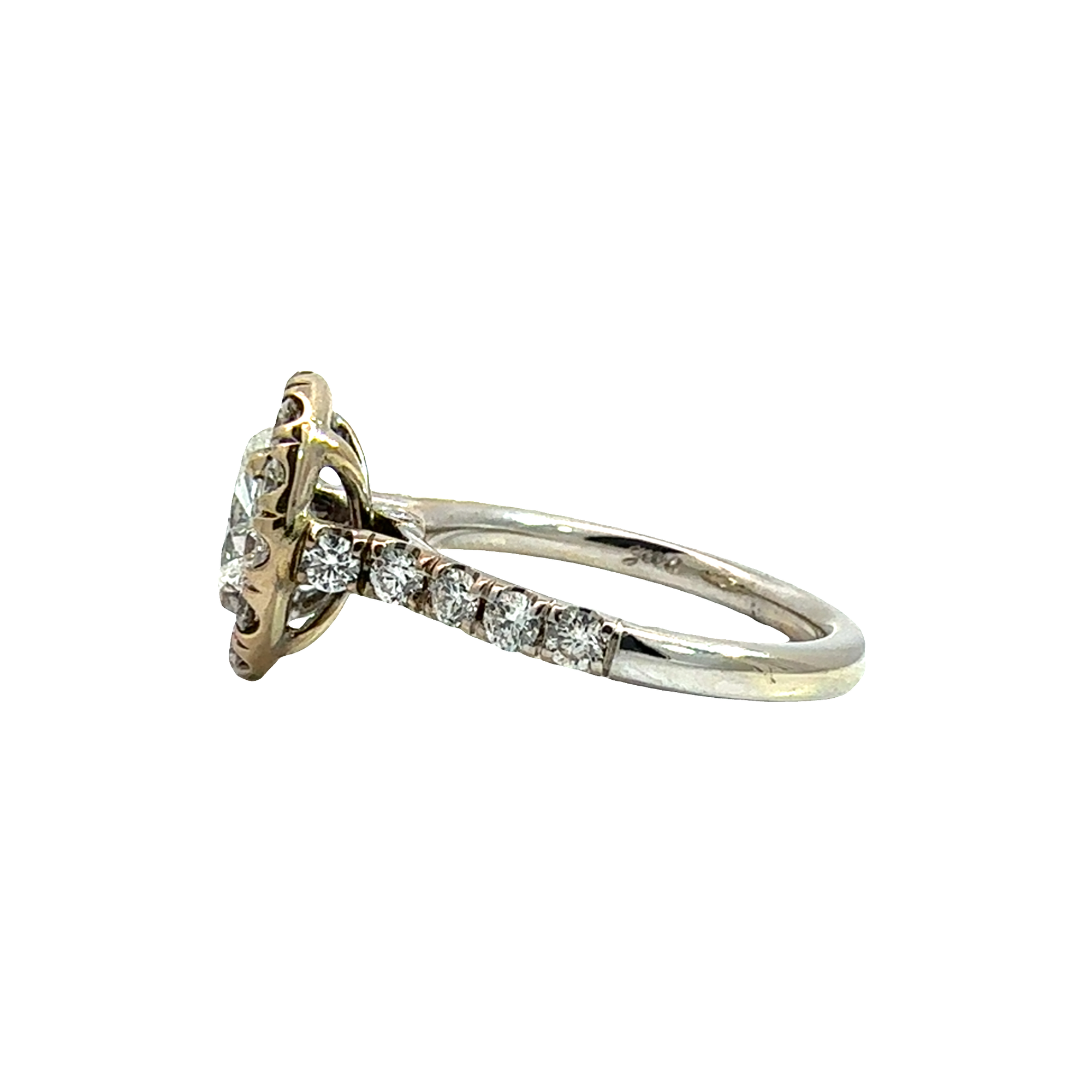 Vintage 18k White Gold 1.00ctw Oval Center Diamond Engagement Ring
