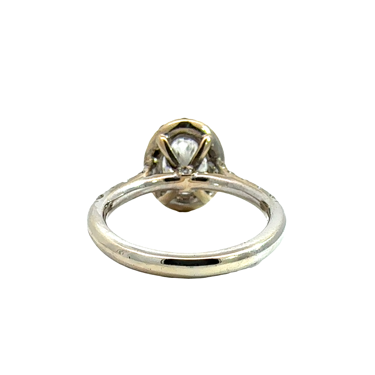 Vintage 18k White Gold 1.00ctw Oval Center Diamond Engagement Ring