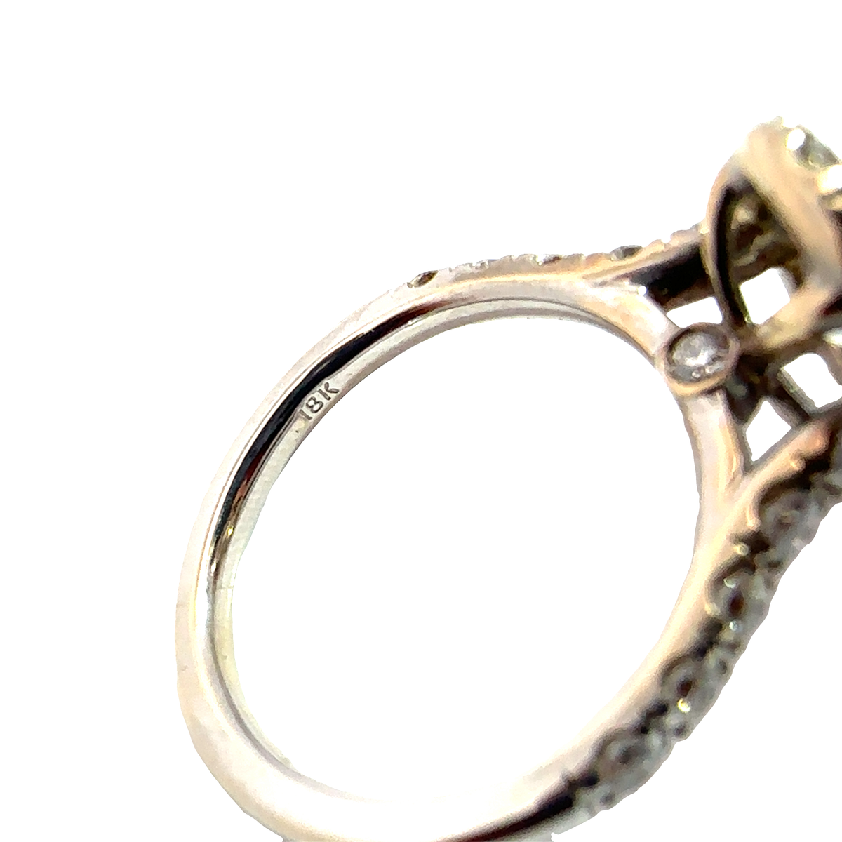 Vintage 18k White Gold 1.00ctw Oval Center Diamond Engagement Ring