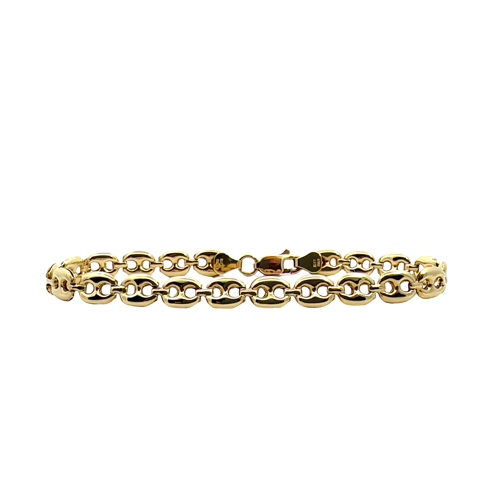 18k Yellow Gold Mariner Chain Link Bracelet 7"
