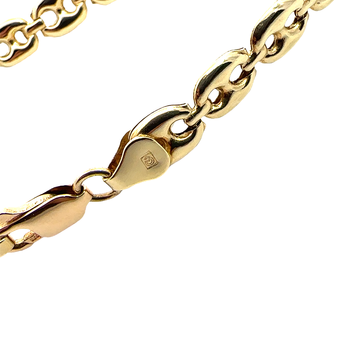 18k Yellow Gold Mariner Chain Link Bracelet 7"