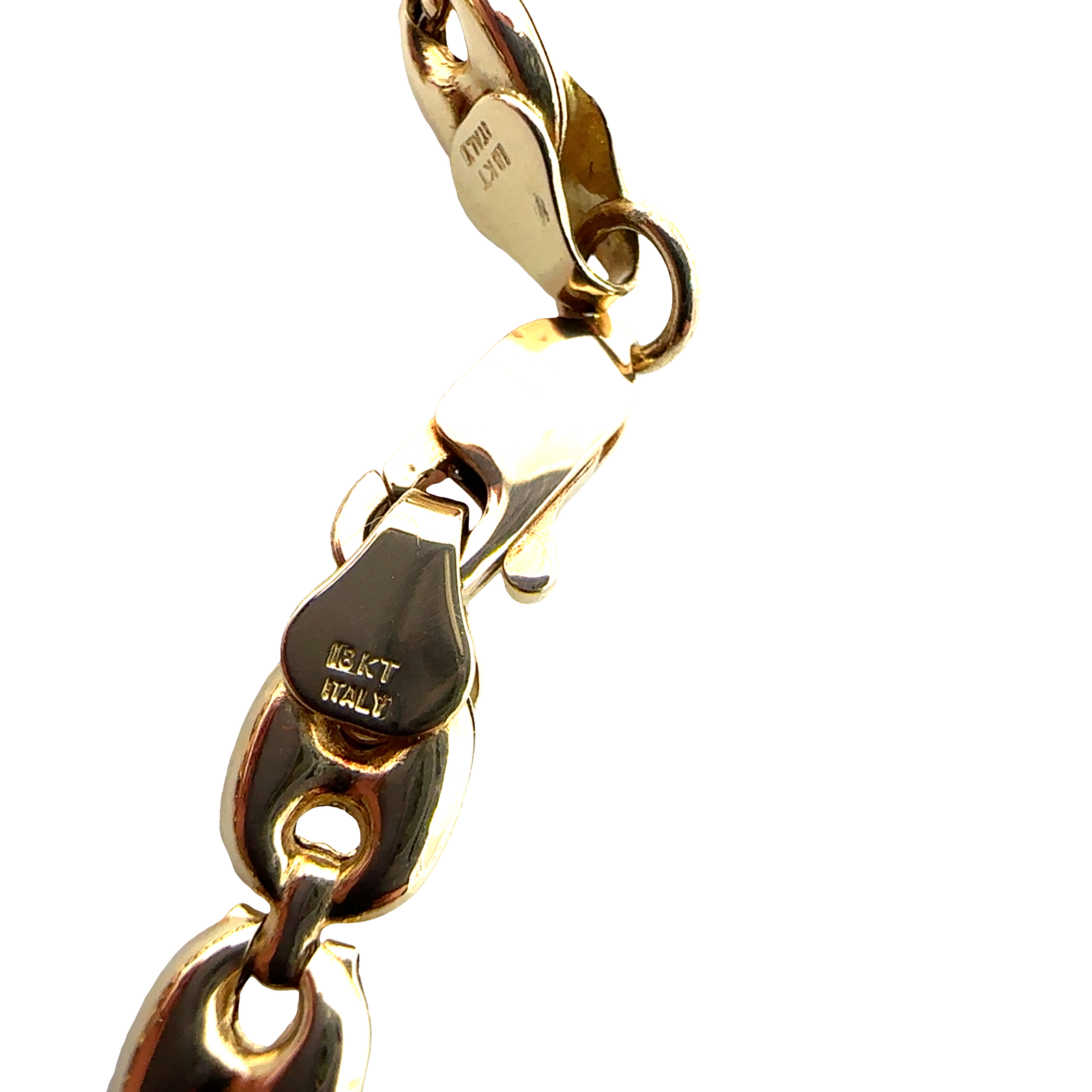 18k Yellow Gold Mariner Chain Link Bracelet 7"