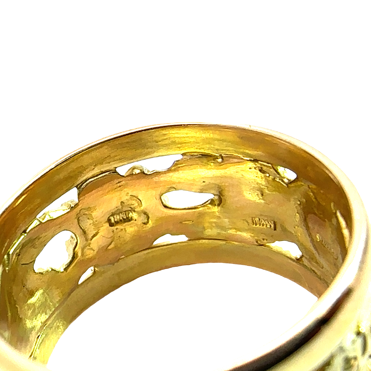 Vintage 18k Yellow Gold Italian Rose Motif Band