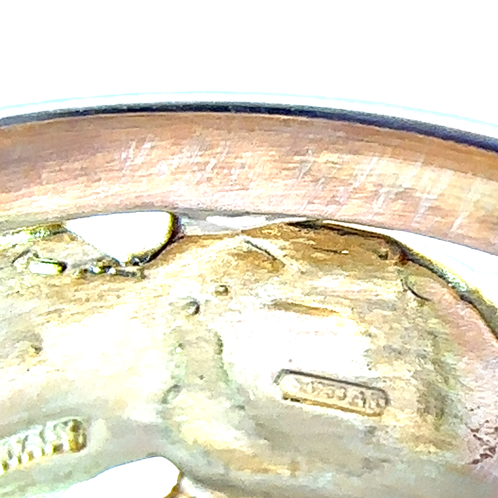 Vintage 18k Yellow Gold Italian Rose Motif Band