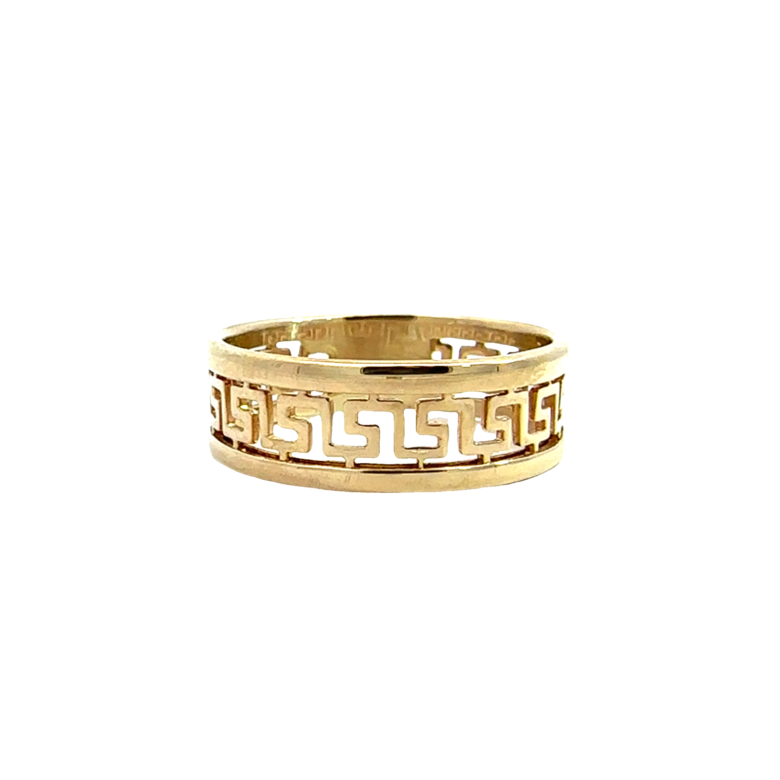 Estate 14K Yellow Gold Greek Key Band Ring