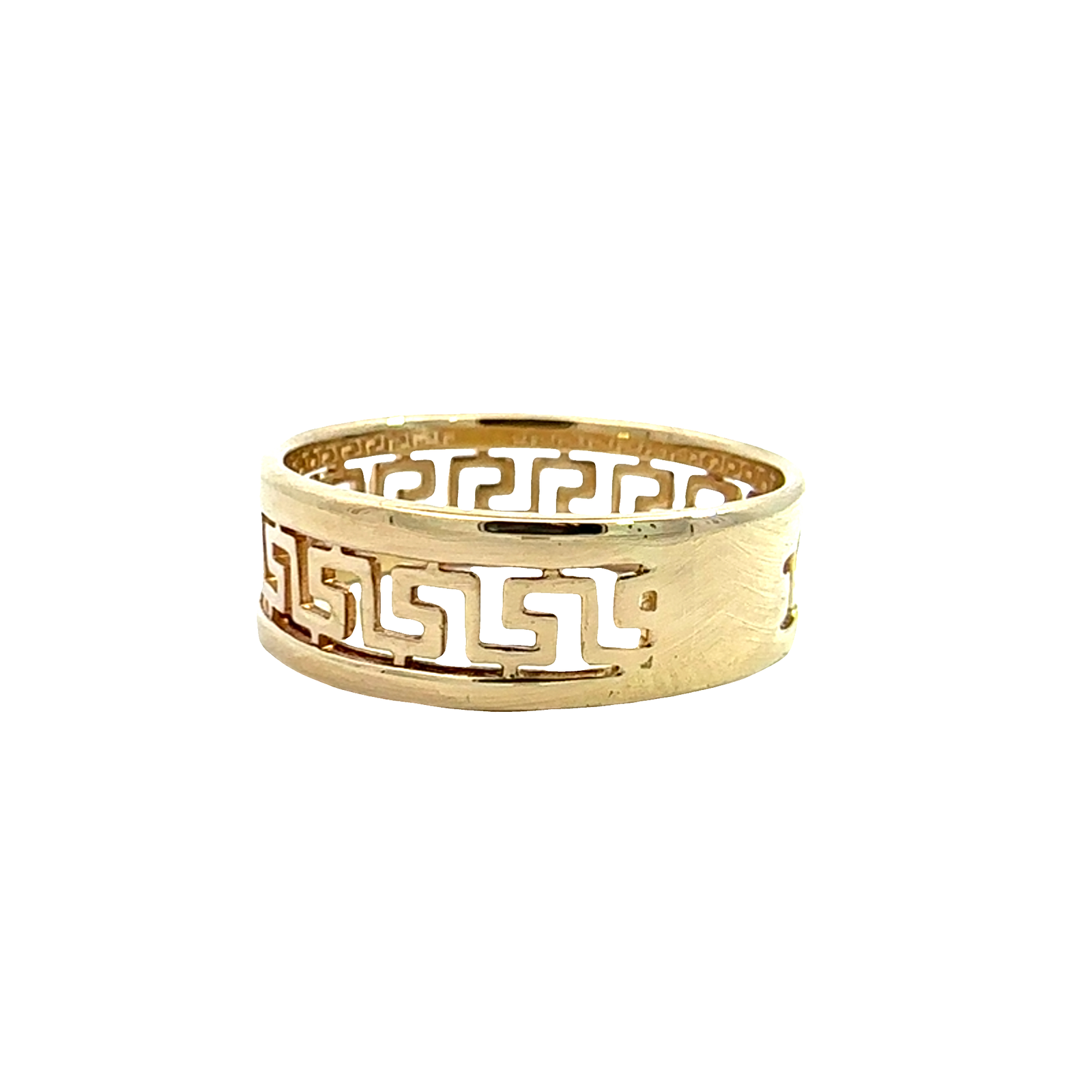 Estate 14K Yellow Gold Greek Key Band Ring