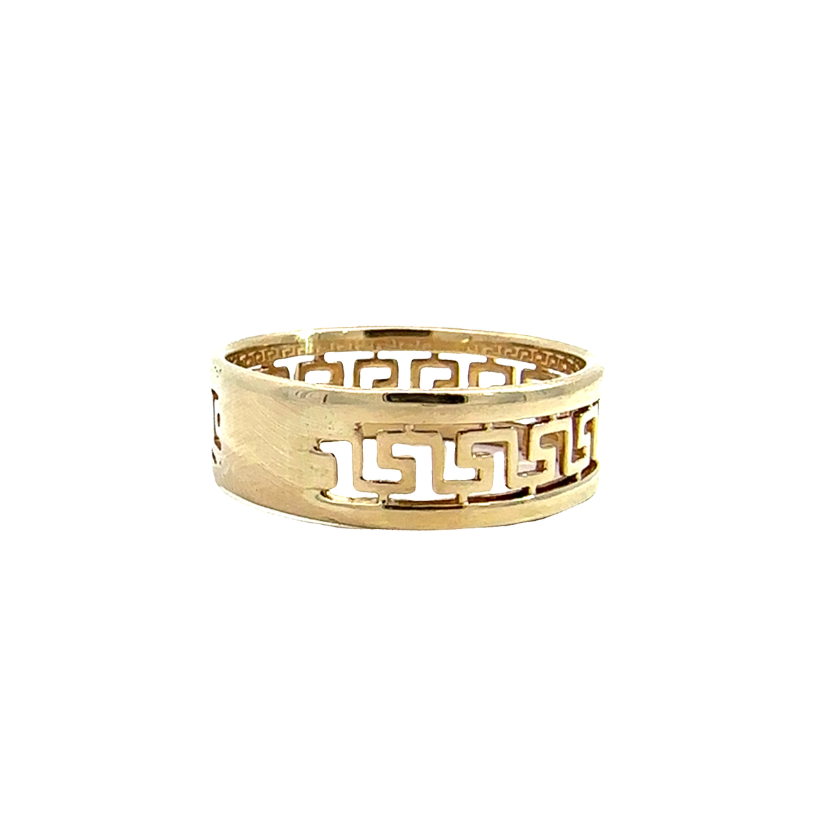 Estate 14K Yellow Gold Greek Key Band Ring