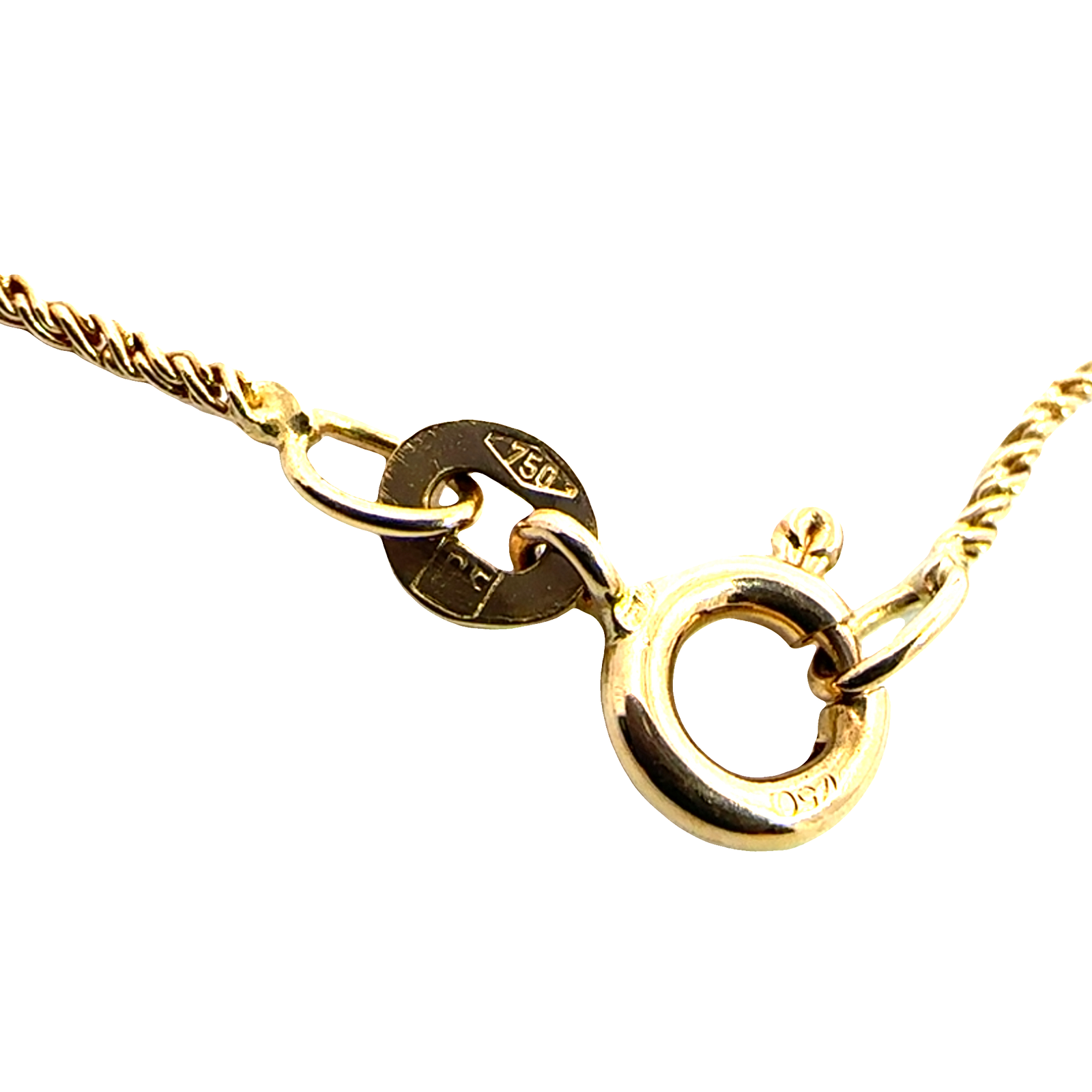 Estate 18k Yellow Gold Cross Religious Pendant Necklace 16"