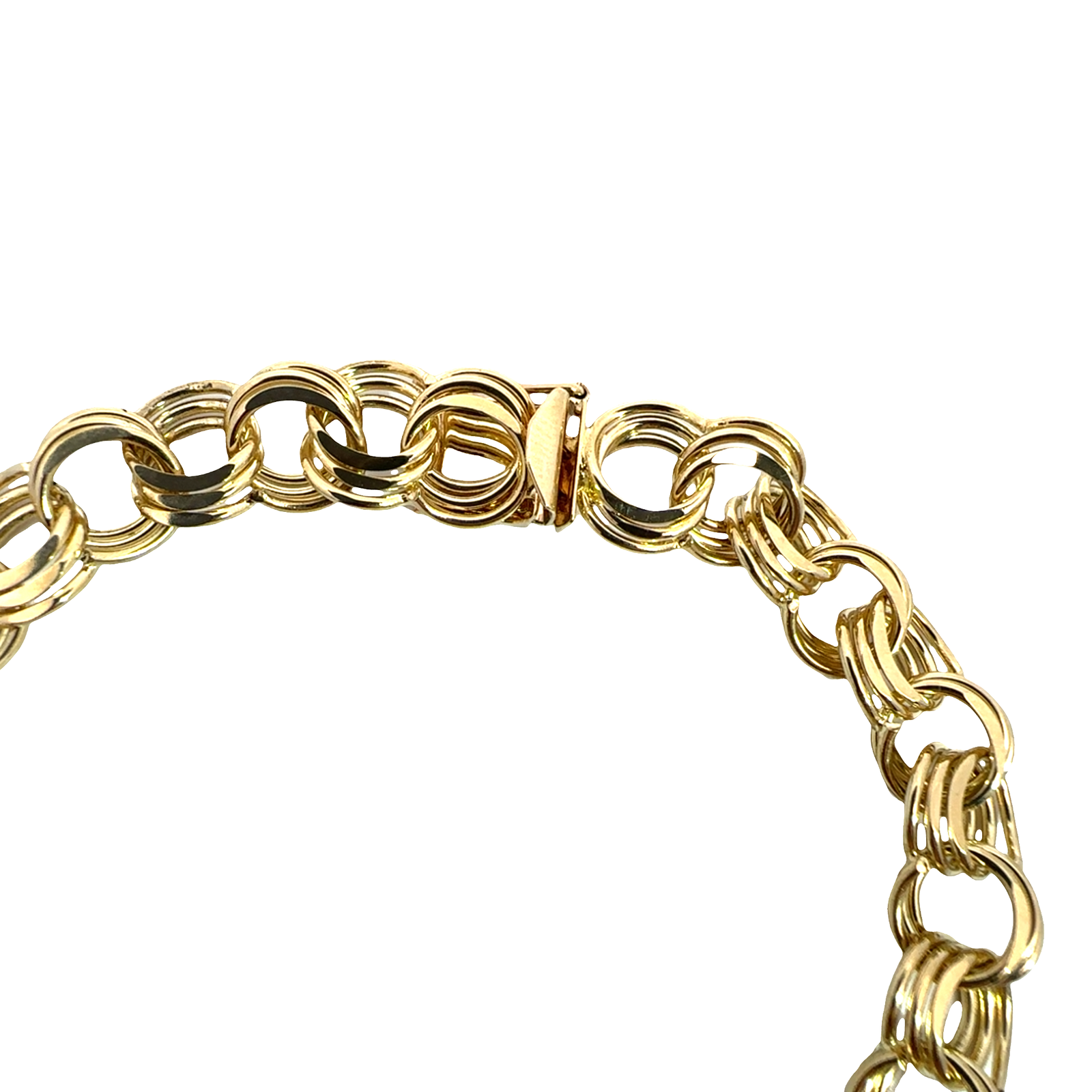 Vintage 14k Classic Yellow Gold Triple-Link Charm Bracelet 8"
