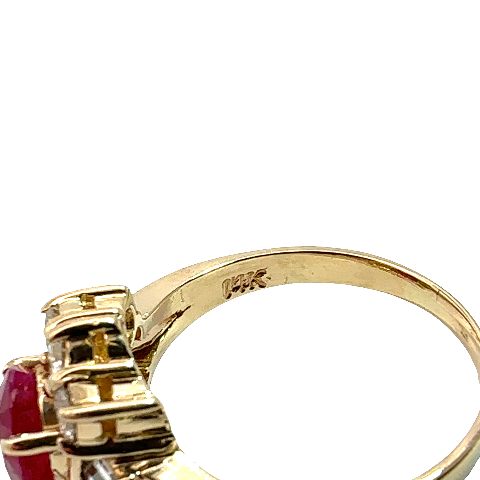Estate 14k Yellow Gold 1.45ctw Oval Ruby & 0.63ctw Diamond Ring