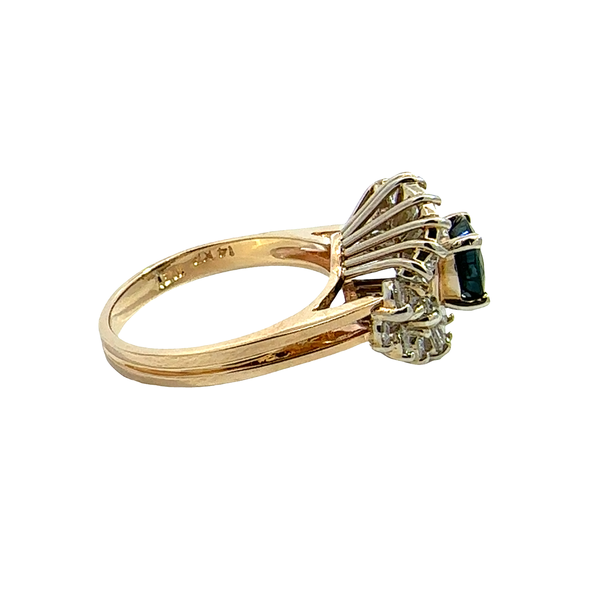 Estate 14k Yellow Gold 1.05ctw Sapphire & 1.06ctw Diamond Ring