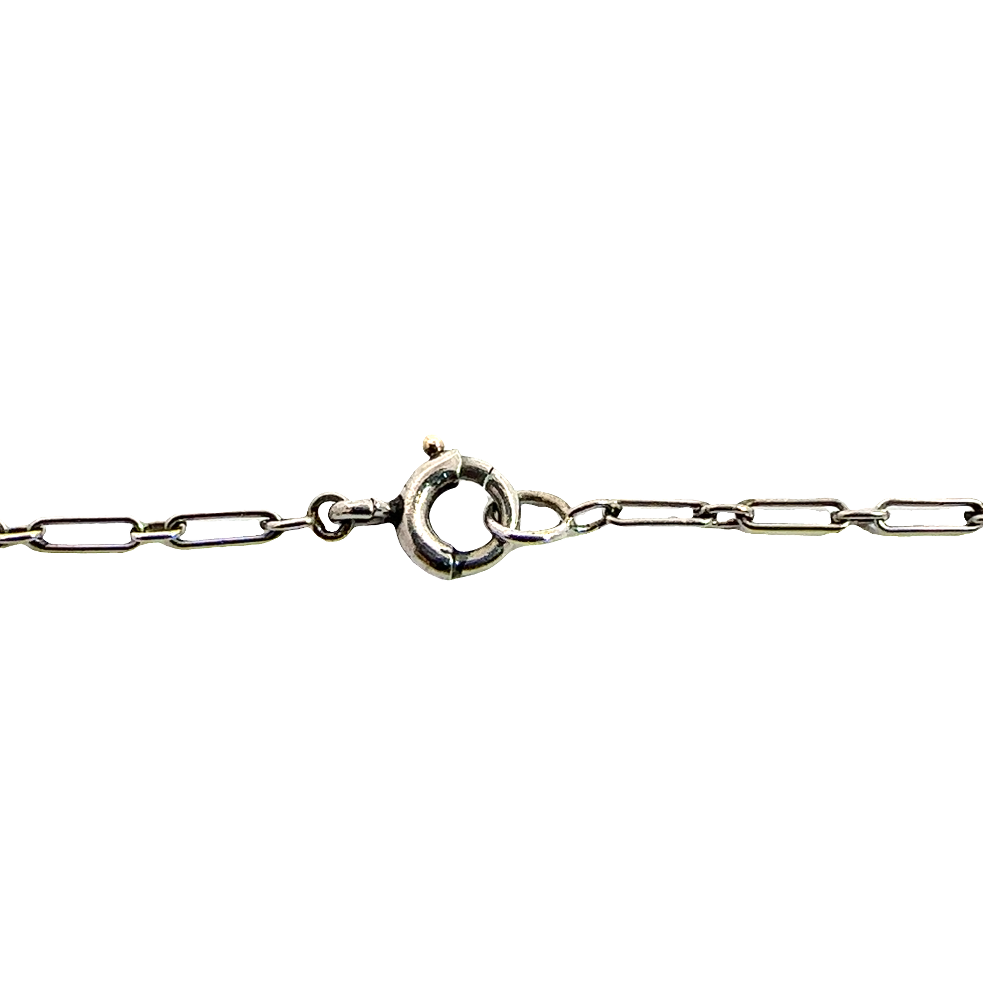 Vintage Art Deco 14k White Gold 0.01ctw Diamond Necklace