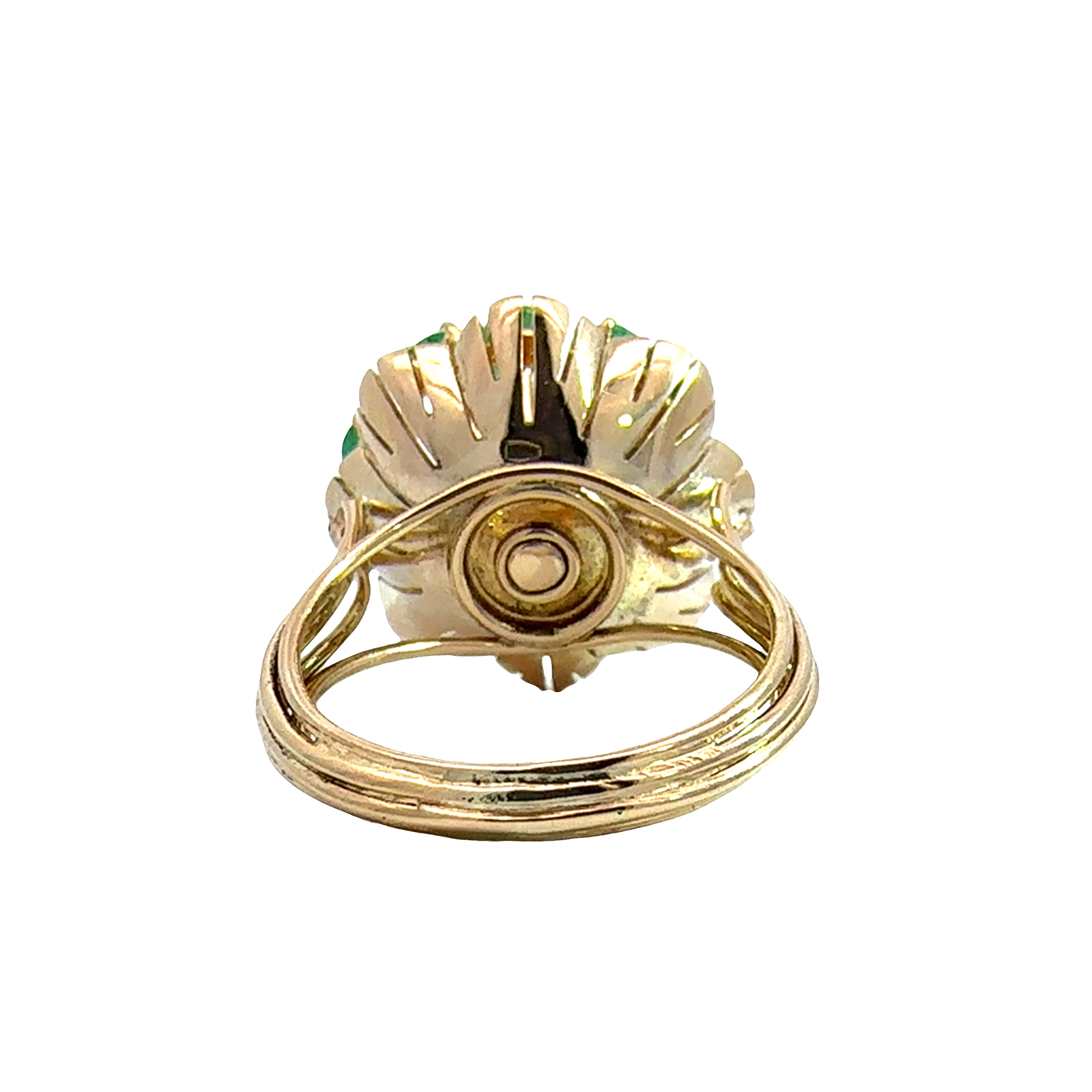 Vintage 14k Yellow Gold Interchangeable Pearl & 1.54ctw Emerald Ring