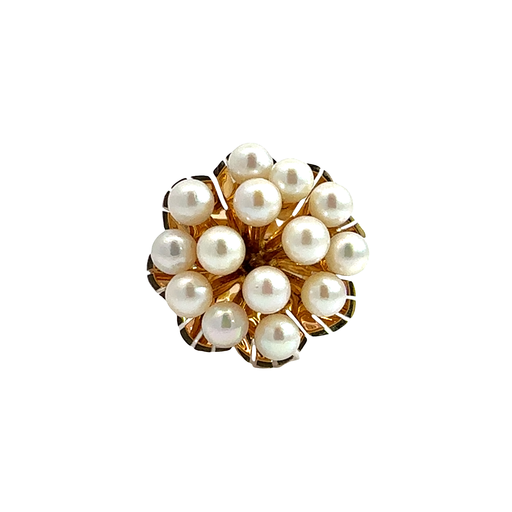 Vintage 14k Yellow Gold Interchangeable Pearl & 1.54ctw Emerald Ring