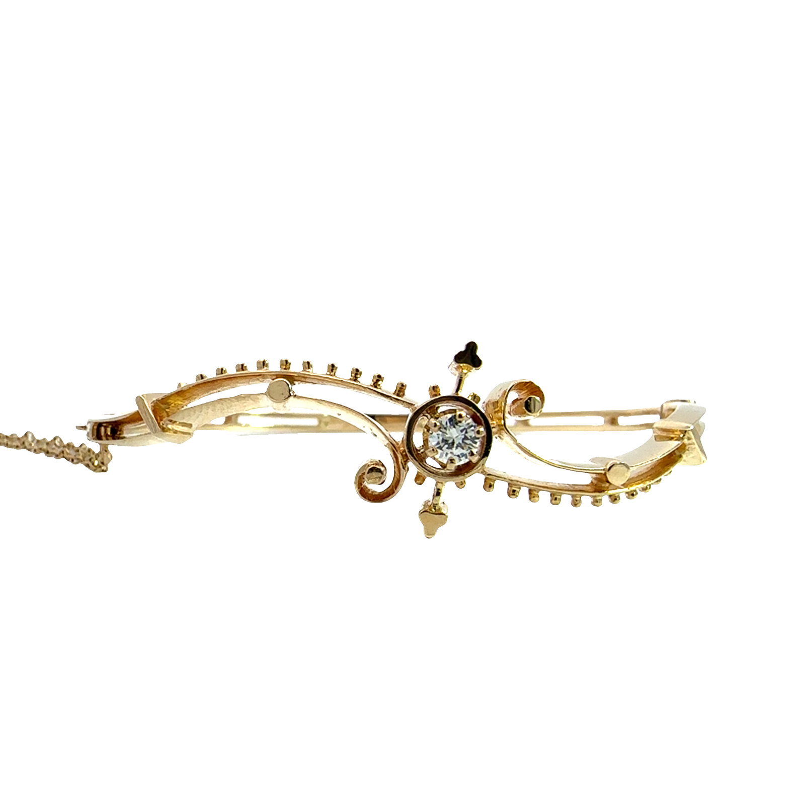 Antique Edwardian 14k Yellow Gold Diamond Bangle-0.18ctw