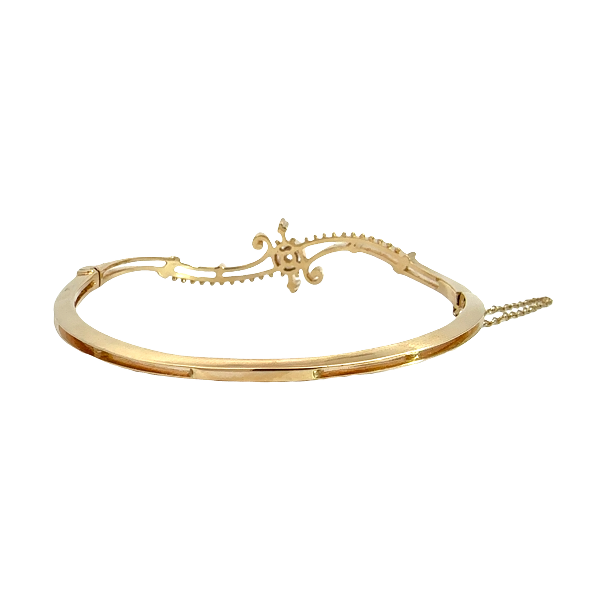 Antique Edwardian 14k Yellow Gold Diamond Bangle-0.18ctw